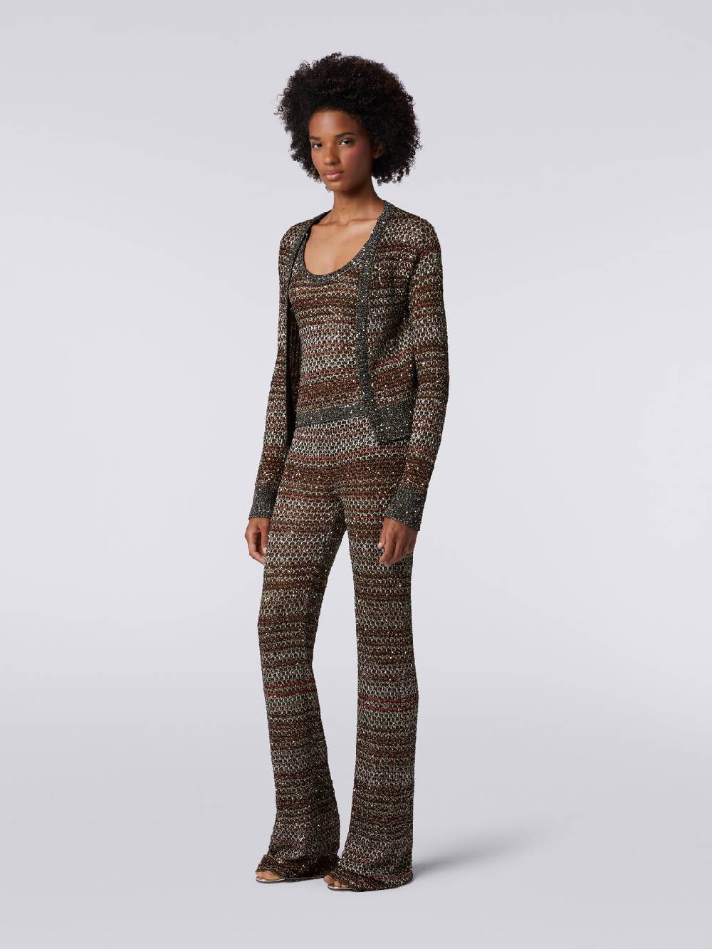 M Missoni Cardigan corto in maglia a rete con paillettes Solo un giorno rimasto