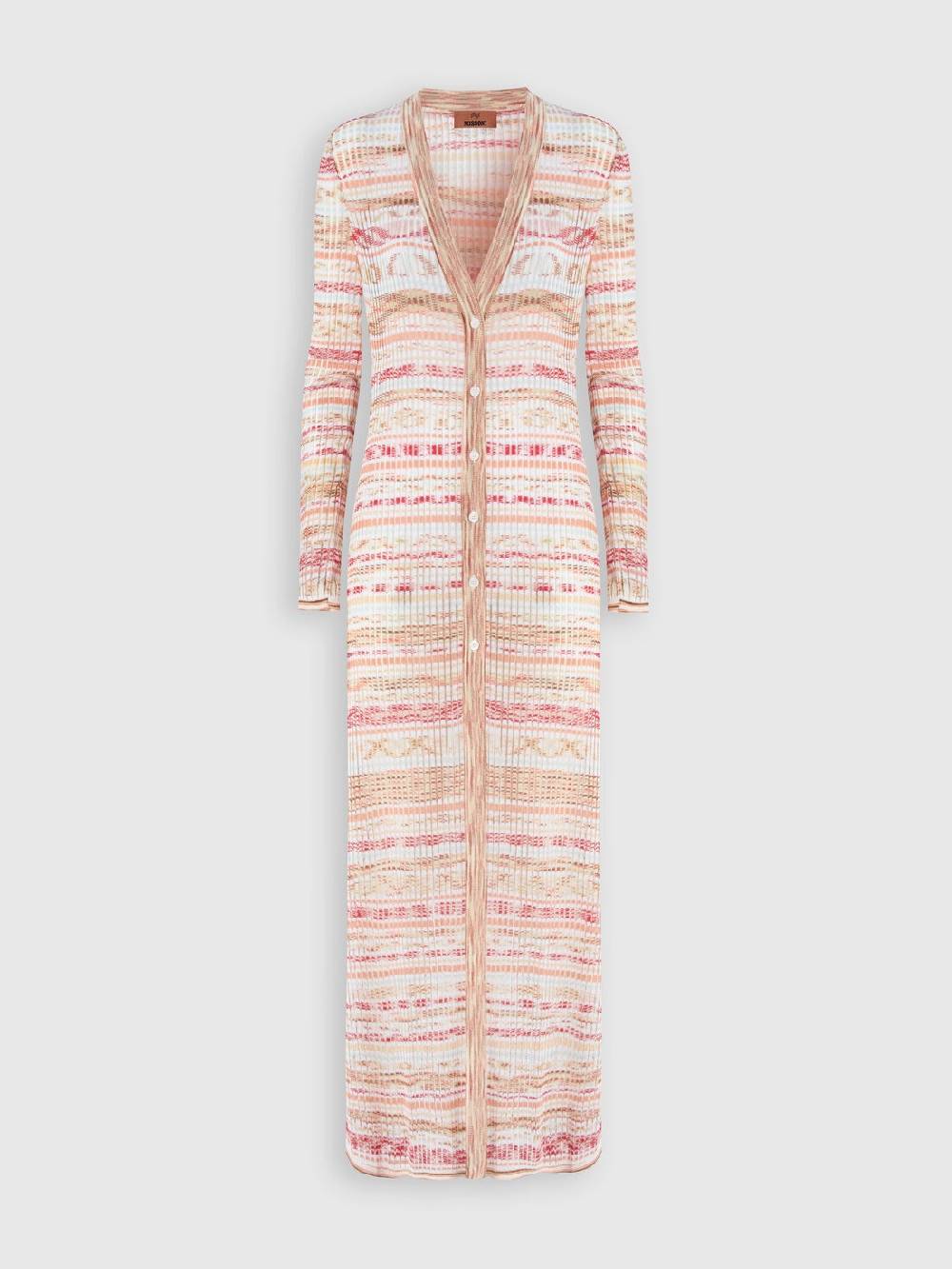M Missoni Cardigan lungo a costine in viscosa fiammata Super sconto