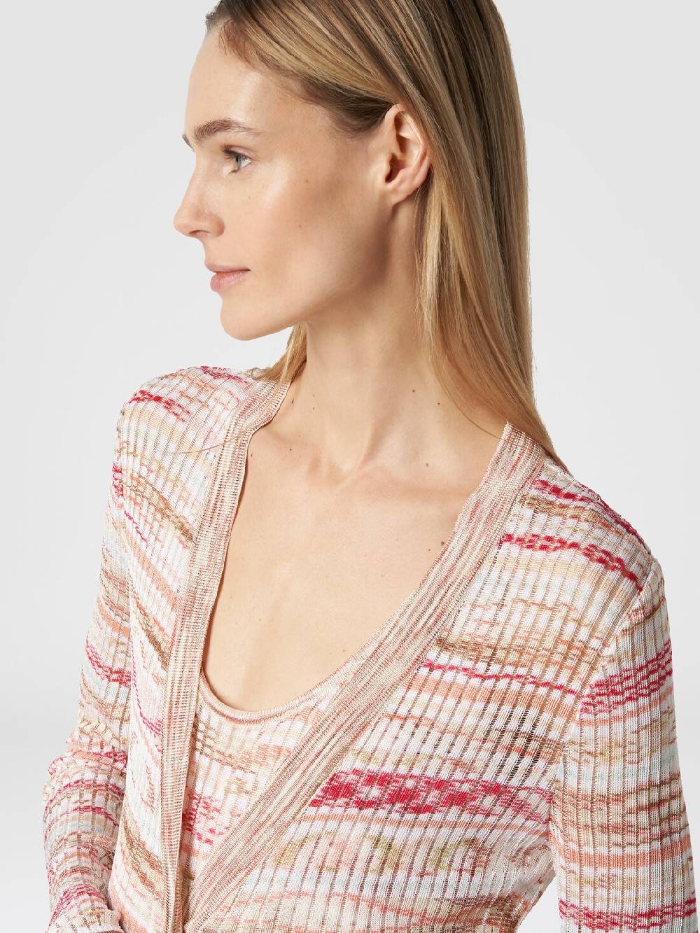 M Missoni Cardigan lungo a costine in viscosa fiammata Super sconto