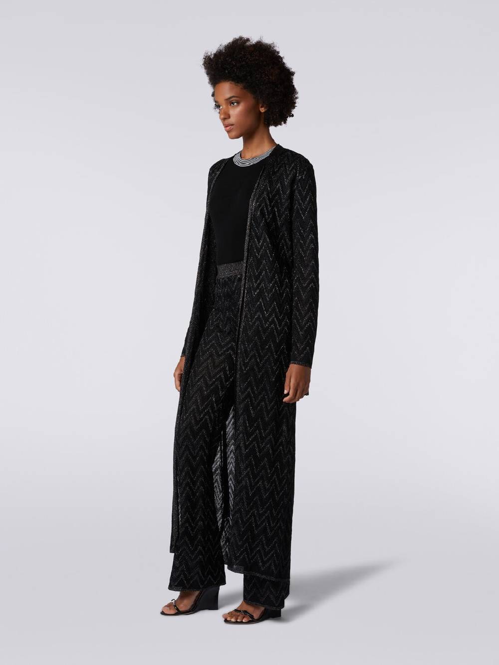 M Missoni Cardigan lungo in maglia chevron con lurex 50% di sconto con spedizione gratuita