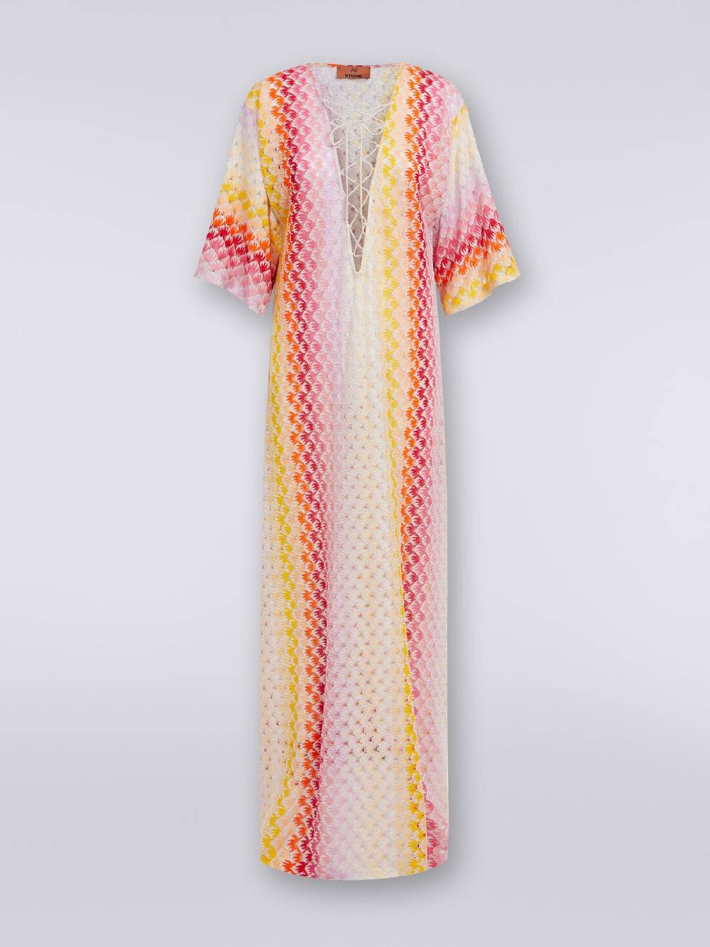 M Missoni Caftano copricostume lungo effetto pizzo dégradé con lurex Officina