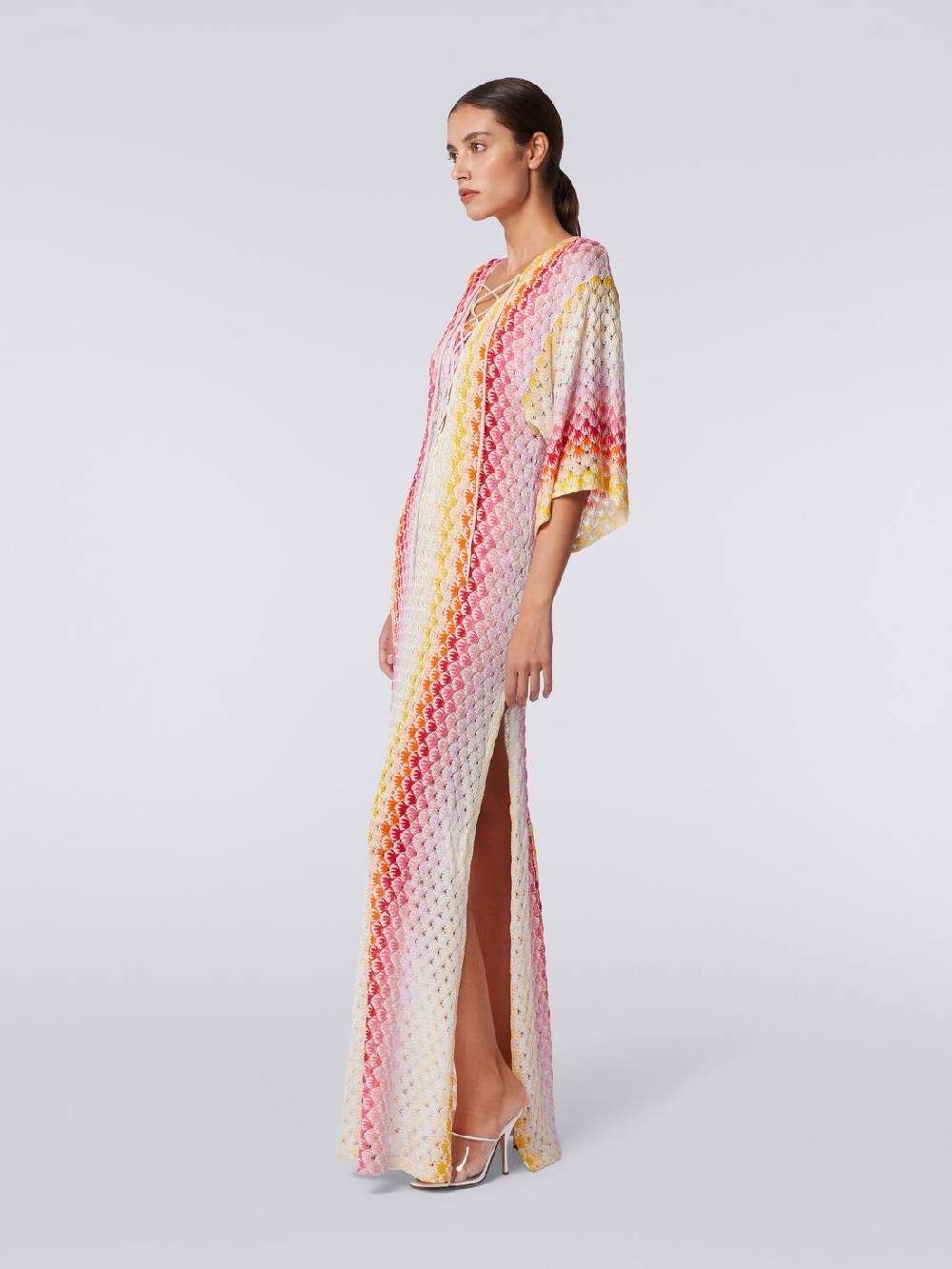 M Missoni Caftano copricostume lungo effetto pizzo dégradé con lurex Officina