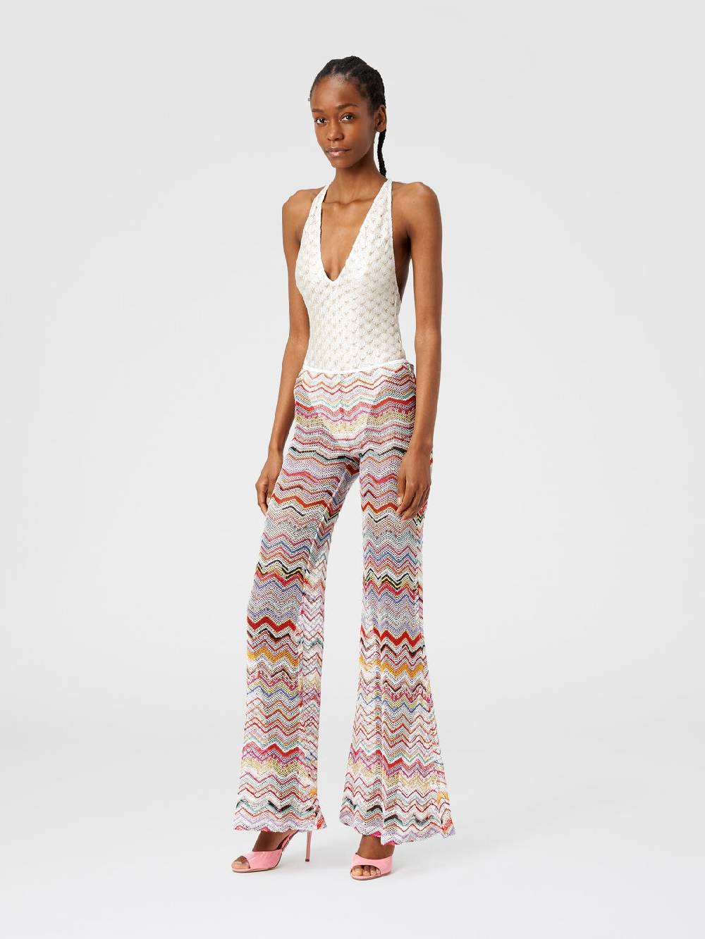 M Missoni Pantaloni svasati in crochet zig zag con lurex 2025