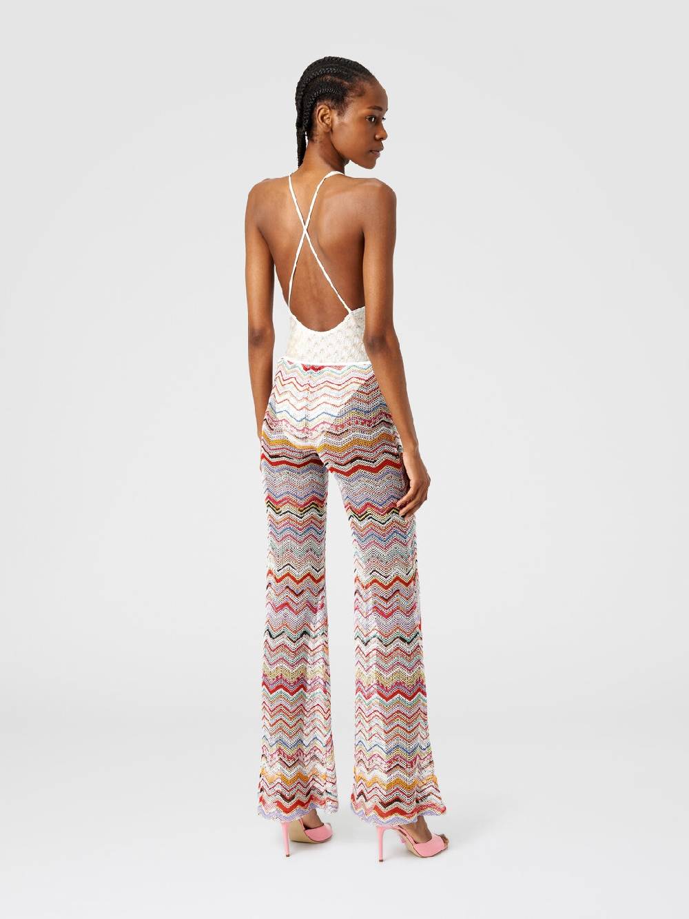 M Missoni Pantaloni svasati in crochet zig zag con lurex 2025