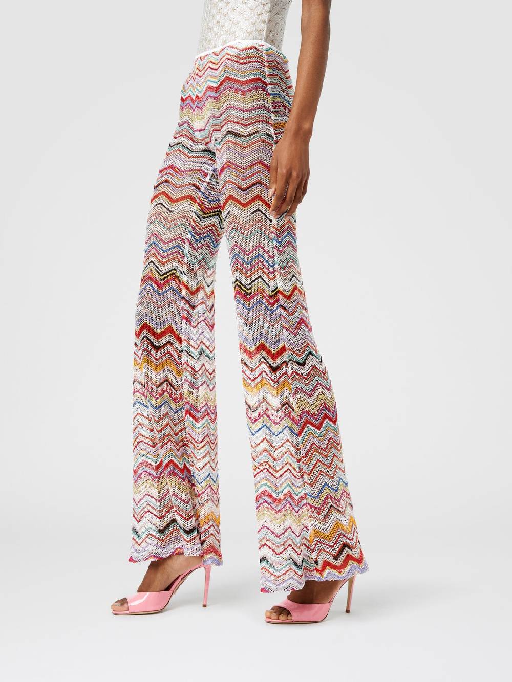 M Missoni Pantaloni svasati in crochet zig zag con lurex 2025