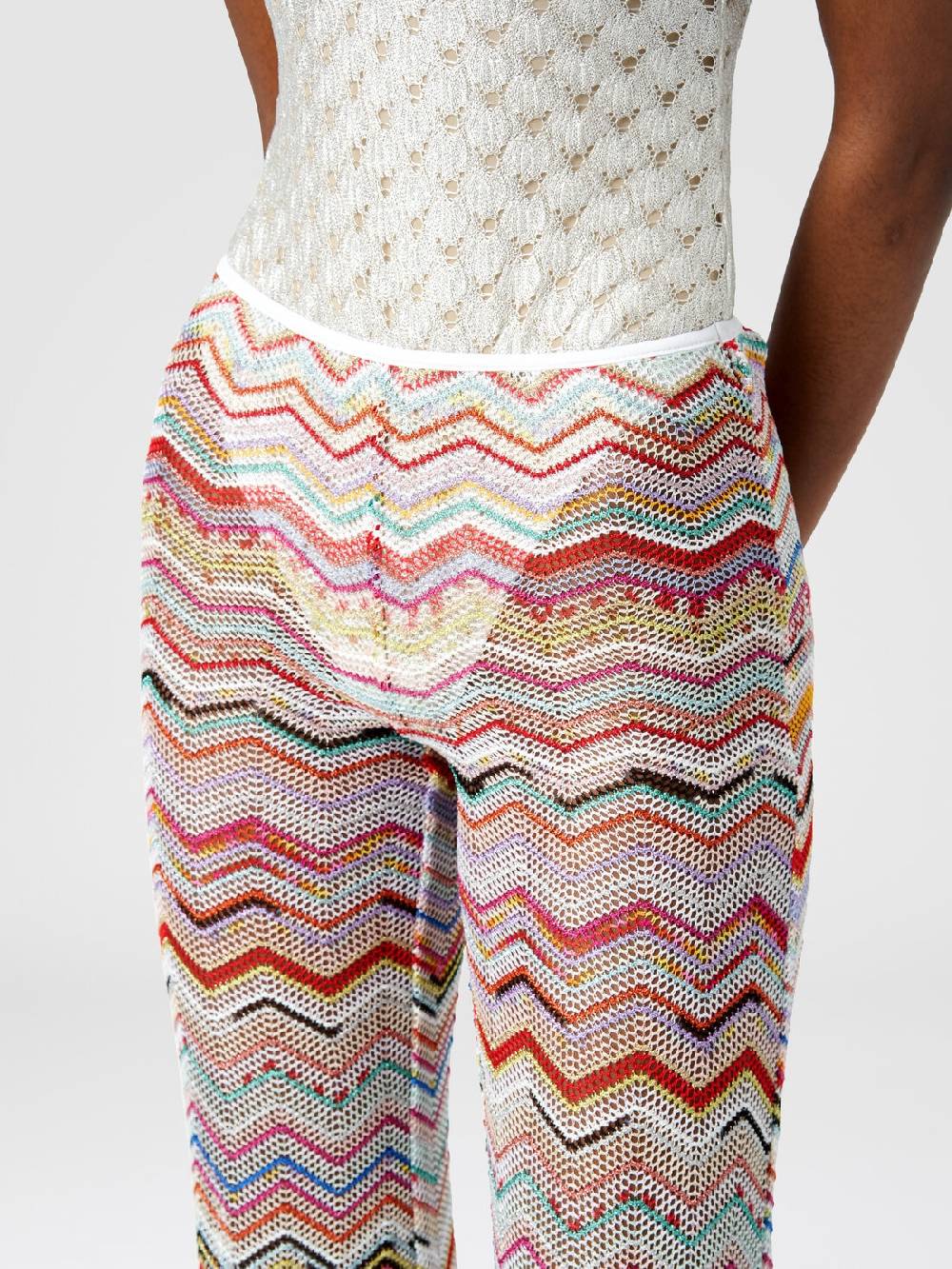 M Missoni Pantaloni svasati in crochet zig zag con lurex 2025