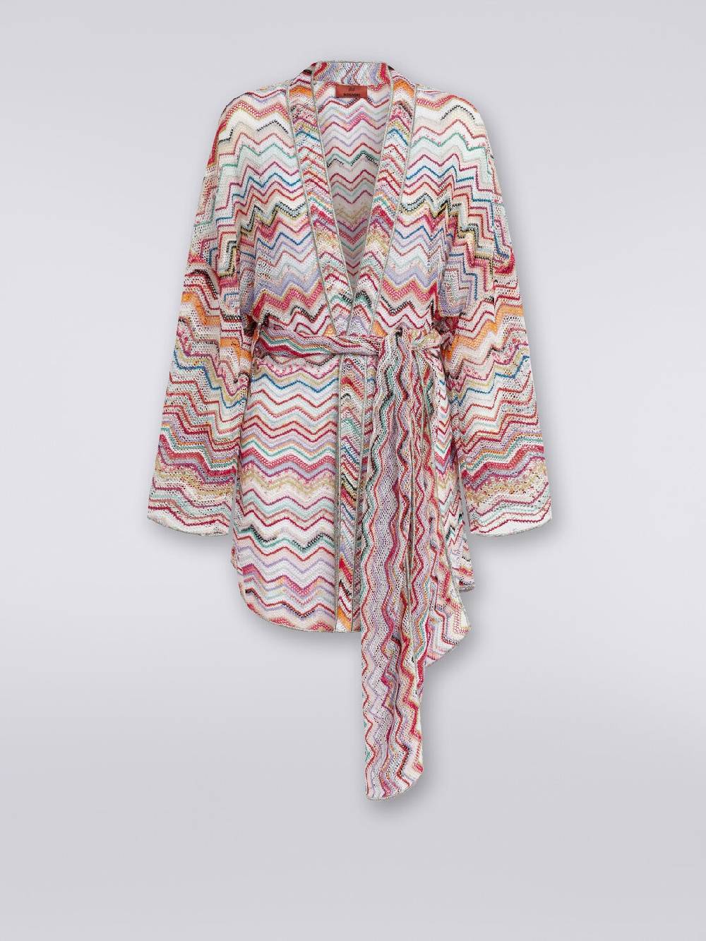 M Missoni Copricostume a vestaglia in crochet zig zag con lurex Italy