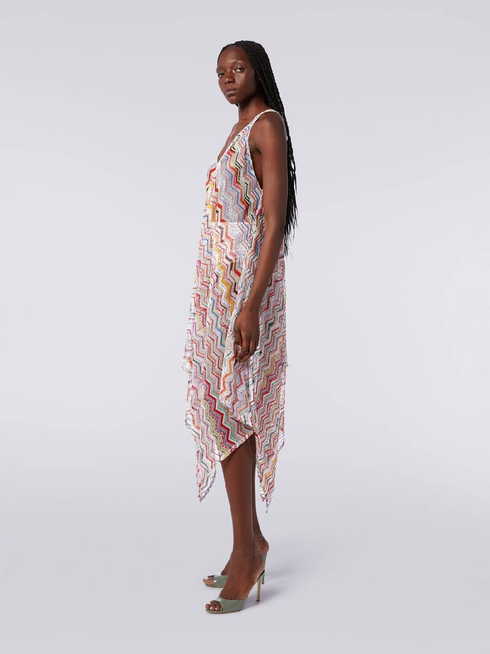 M Missoni Copricostume lungo in crochet zig zag con lurex Italia
