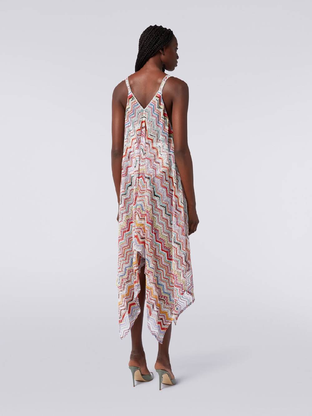 M Missoni Copricostume lungo in crochet zig zag con lurex Italia