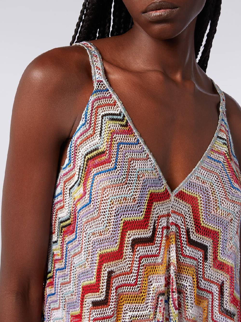 M Missoni Copricostume lungo in crochet zig zag con lurex Italia