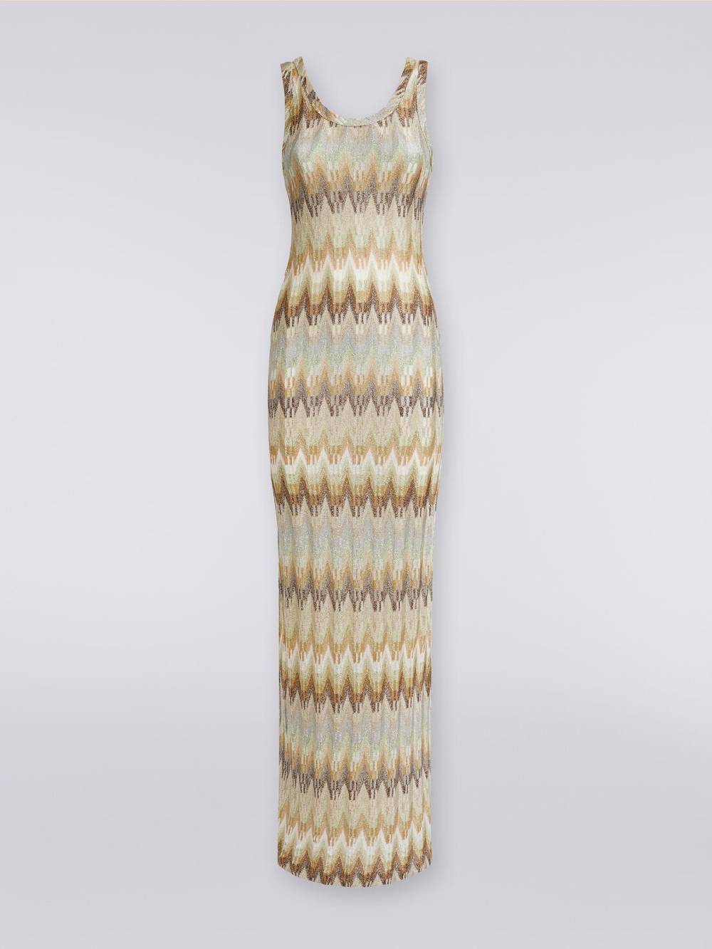 M Missoni Abito lungo smanicato in viscosa zig zag con lurex In Linea