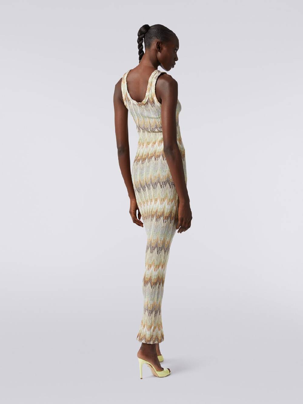 M Missoni Abito lungo smanicato in viscosa zig zag con lurex In Linea