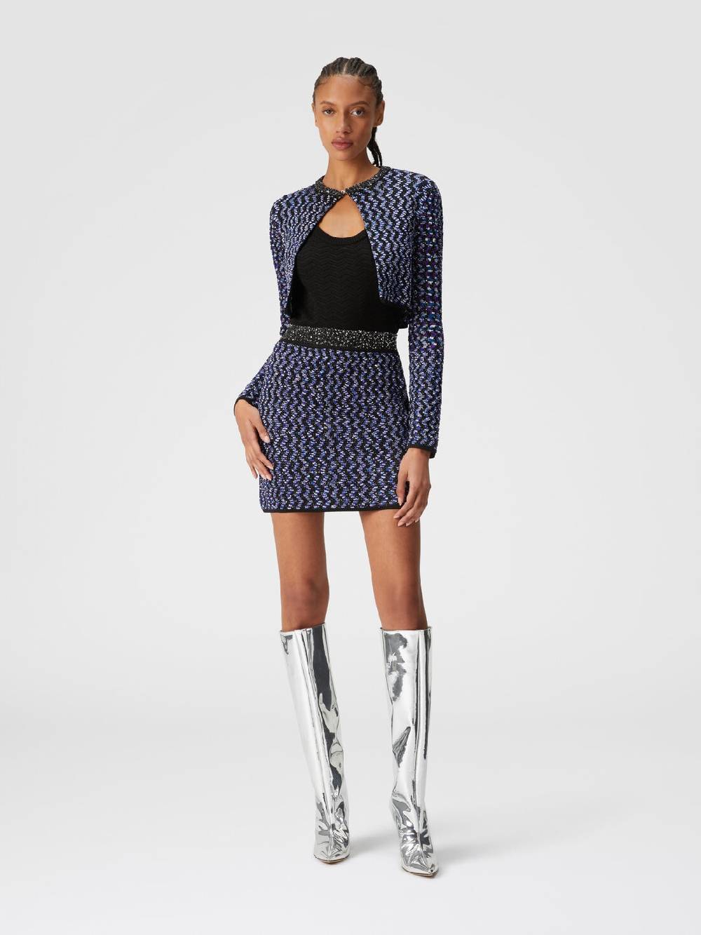 M Missoni Cardigan zig zag goffrato con paillettes Qualità