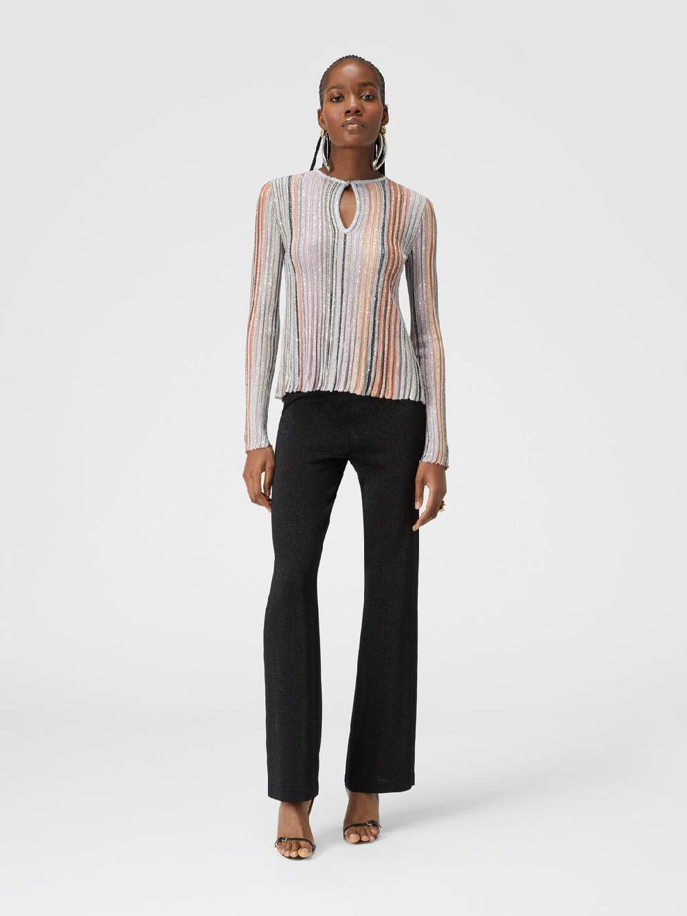 M Missoni Pantaloni dritti in viscosa effetto glitter Spedizione Gratuita