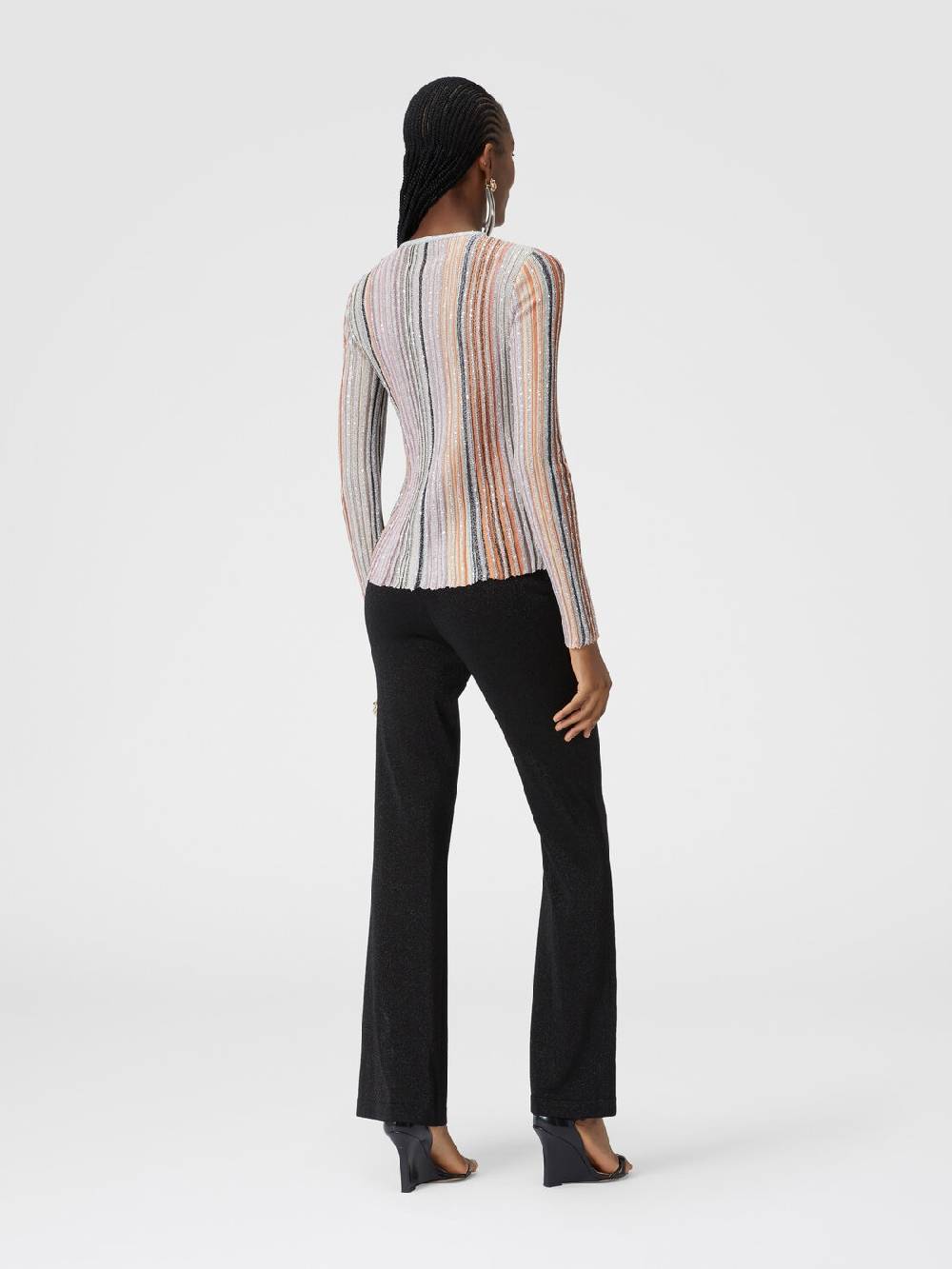 M Missoni Pantaloni dritti in viscosa effetto glitter Spedizione Gratuita