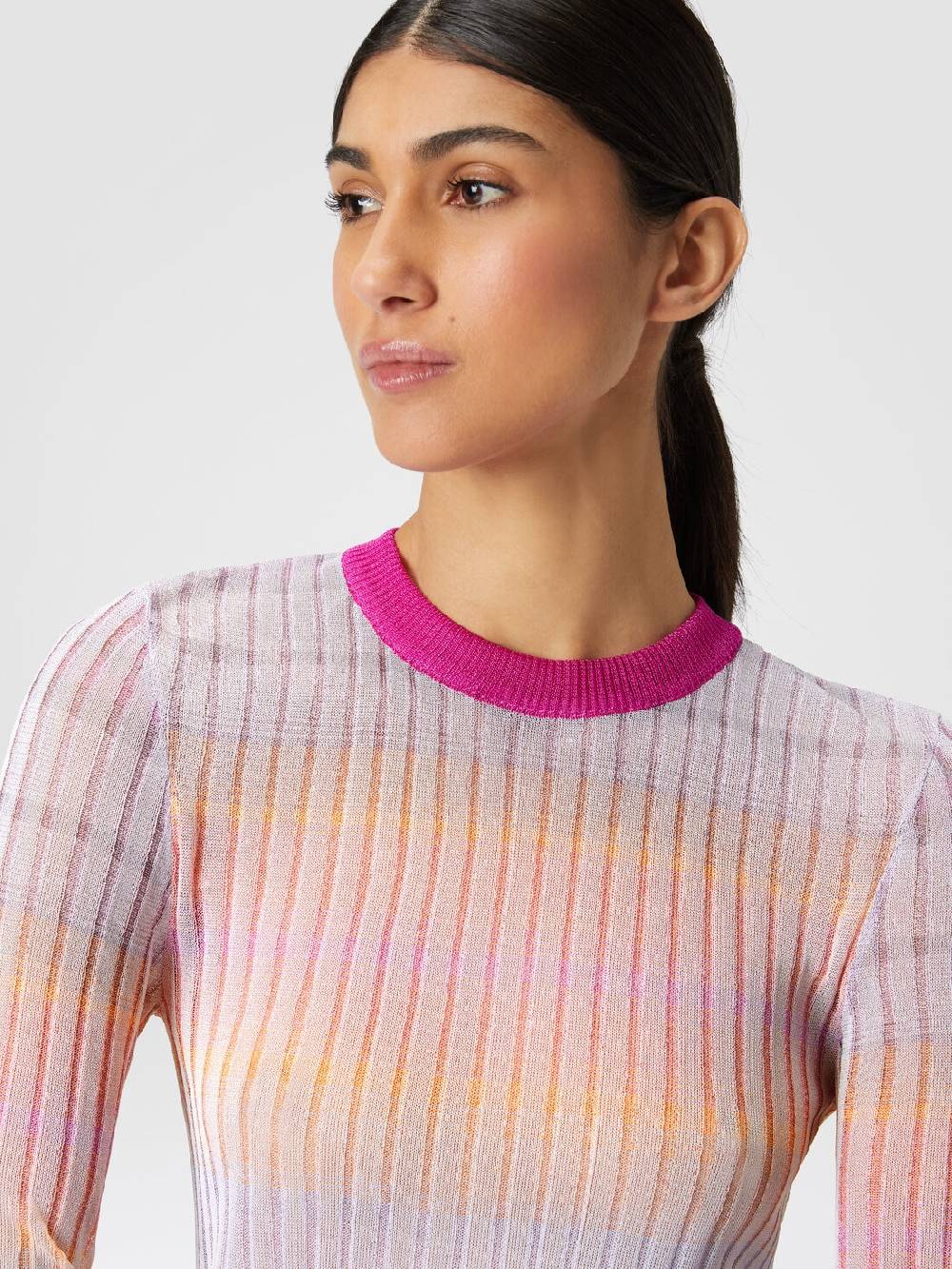 M Missoni Maglia girocollo a coste con colletto a contrasto Pezzi Unici
