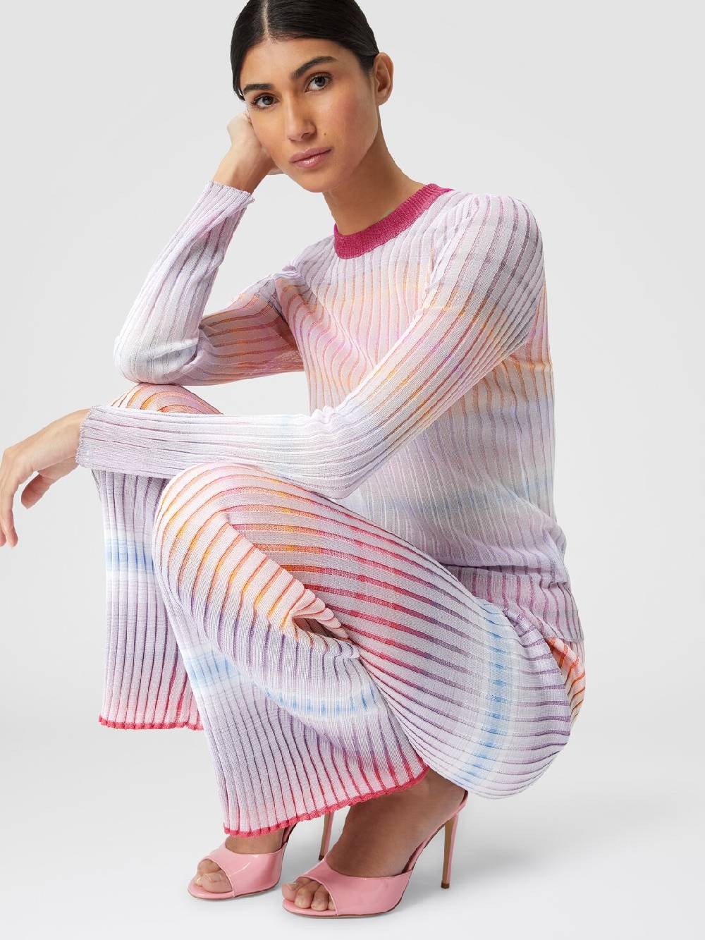 M Missoni Pantaloni dritti in viscosa a coste Soddisfazione Garantita