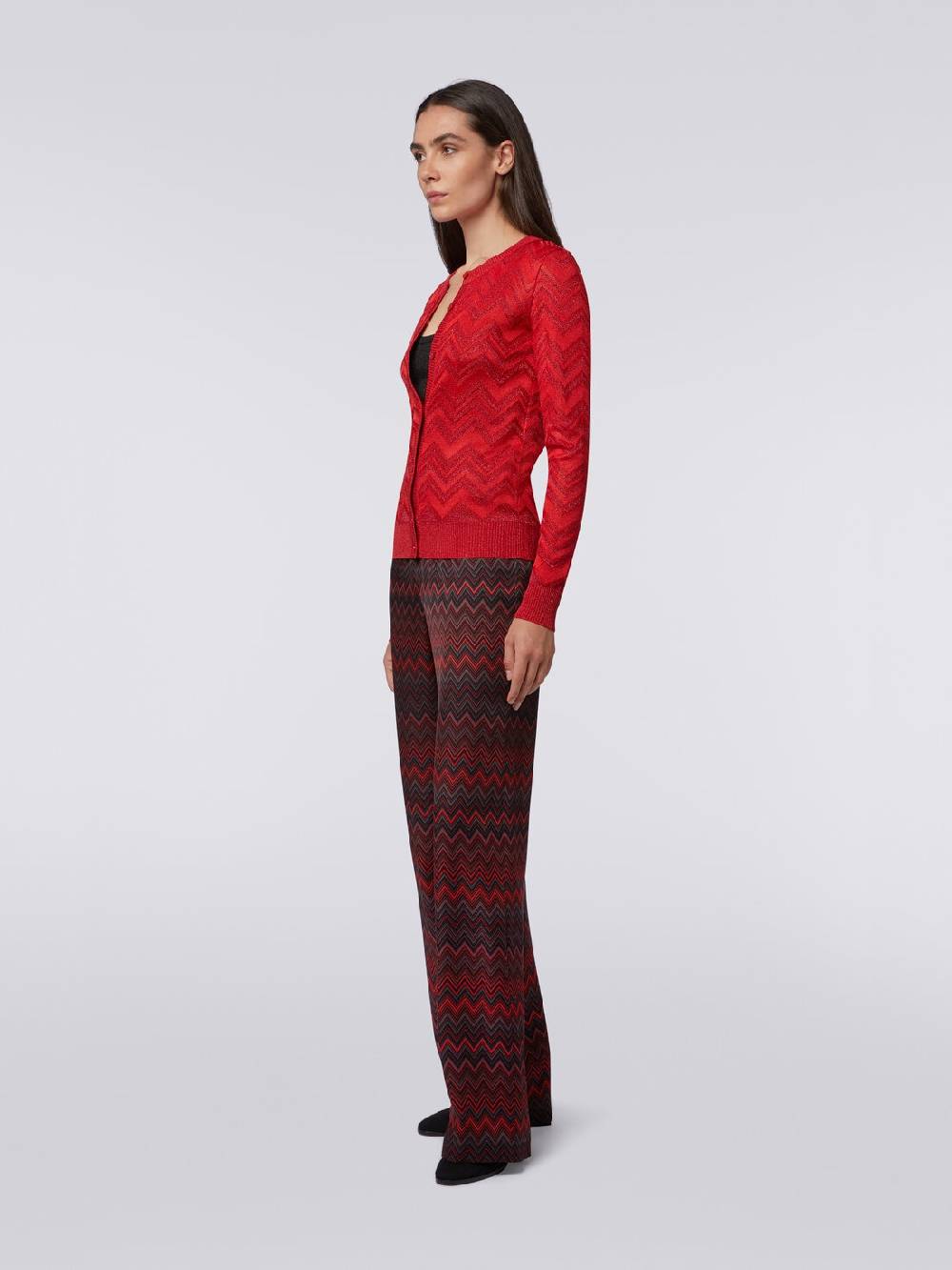 M Missoni Cardigan in maglia zig zag tonale con lurex Acquista Ora