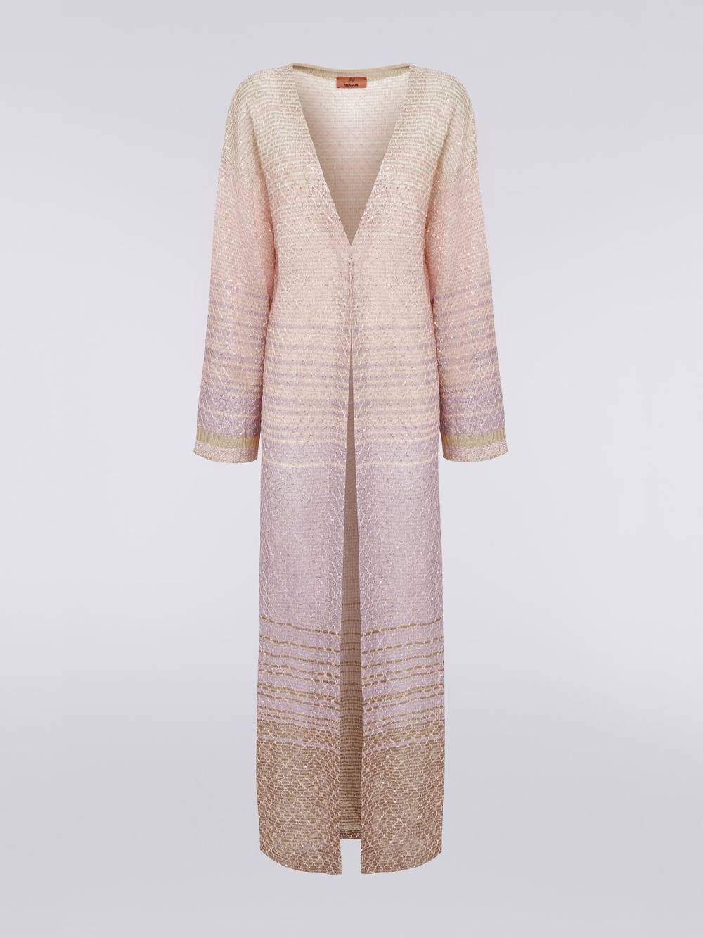 M Missoni Cardigan lungo in maglia dégradé con paillettes Consegna Veloce
