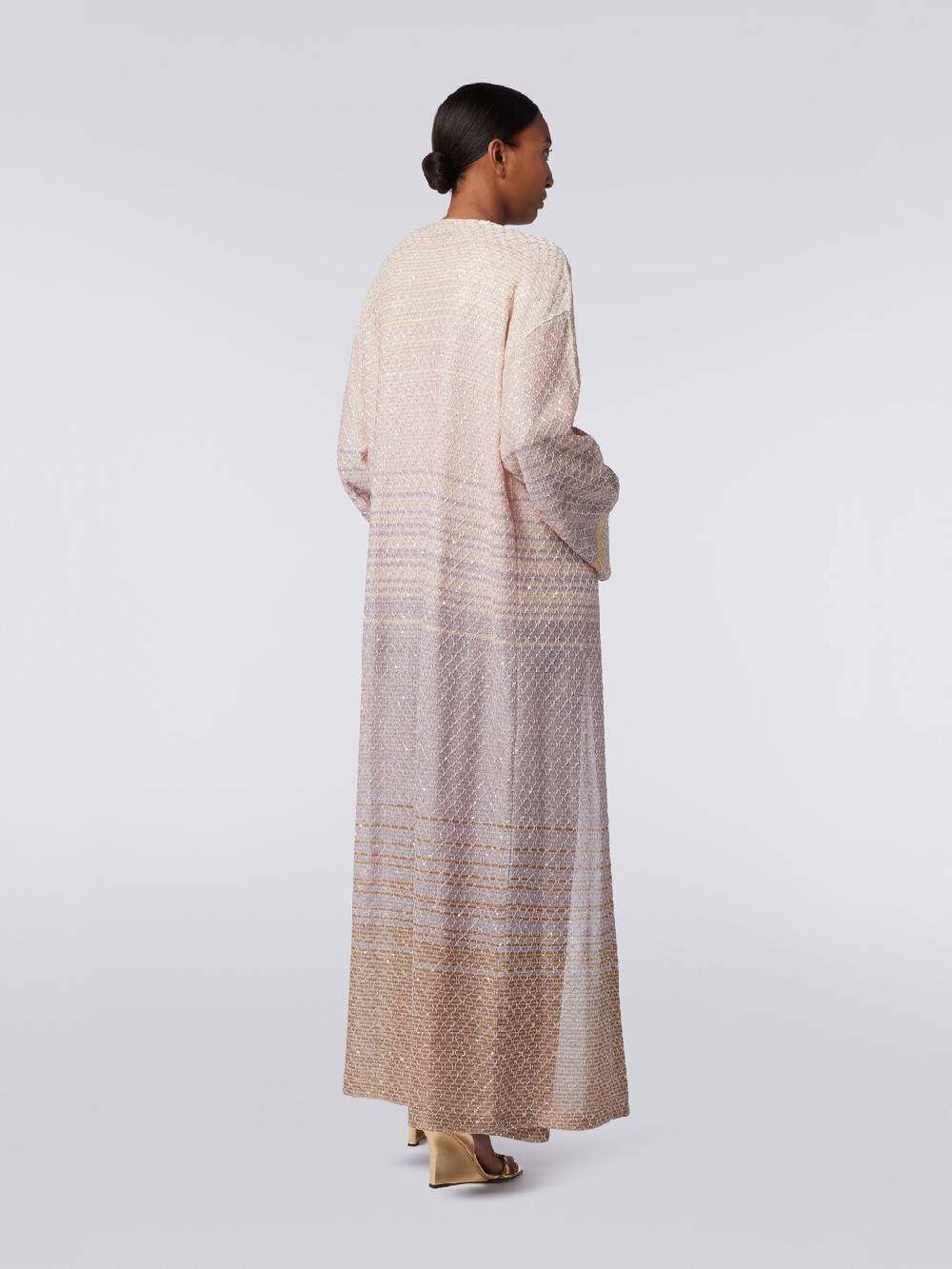 M Missoni Cardigan lungo in maglia dégradé con paillettes Consegna Veloce