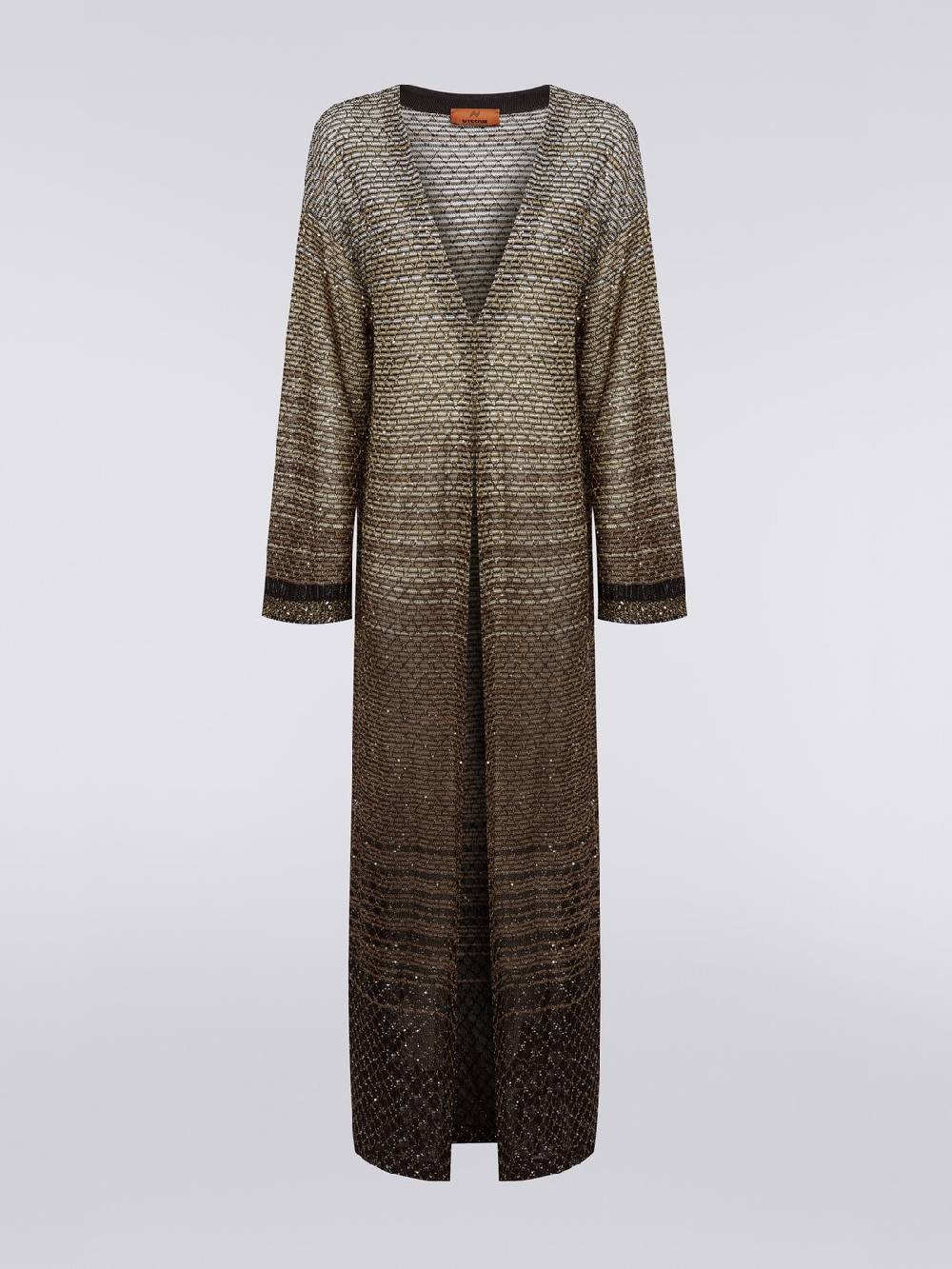 M Missoni Cardigan lungo in maglia dégradé con paillettes Fino Al -60%