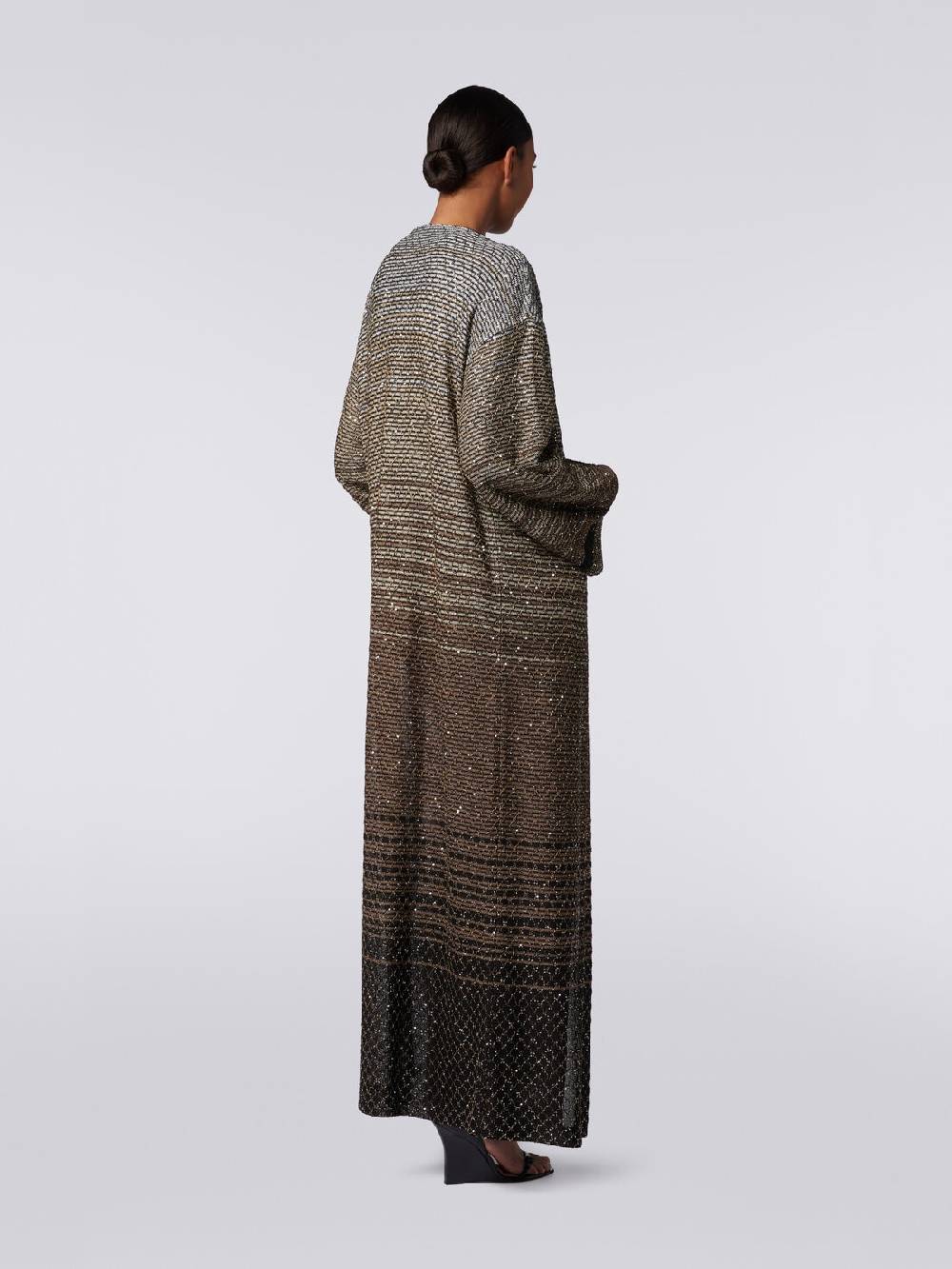 M Missoni Cardigan lungo in maglia dégradé con paillettes Fino Al -60%