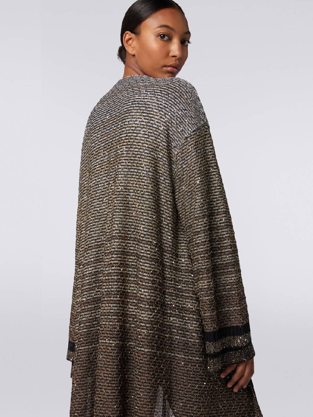 M Missoni Cardigan lungo in maglia dégradé con paillettes Fino Al -60%