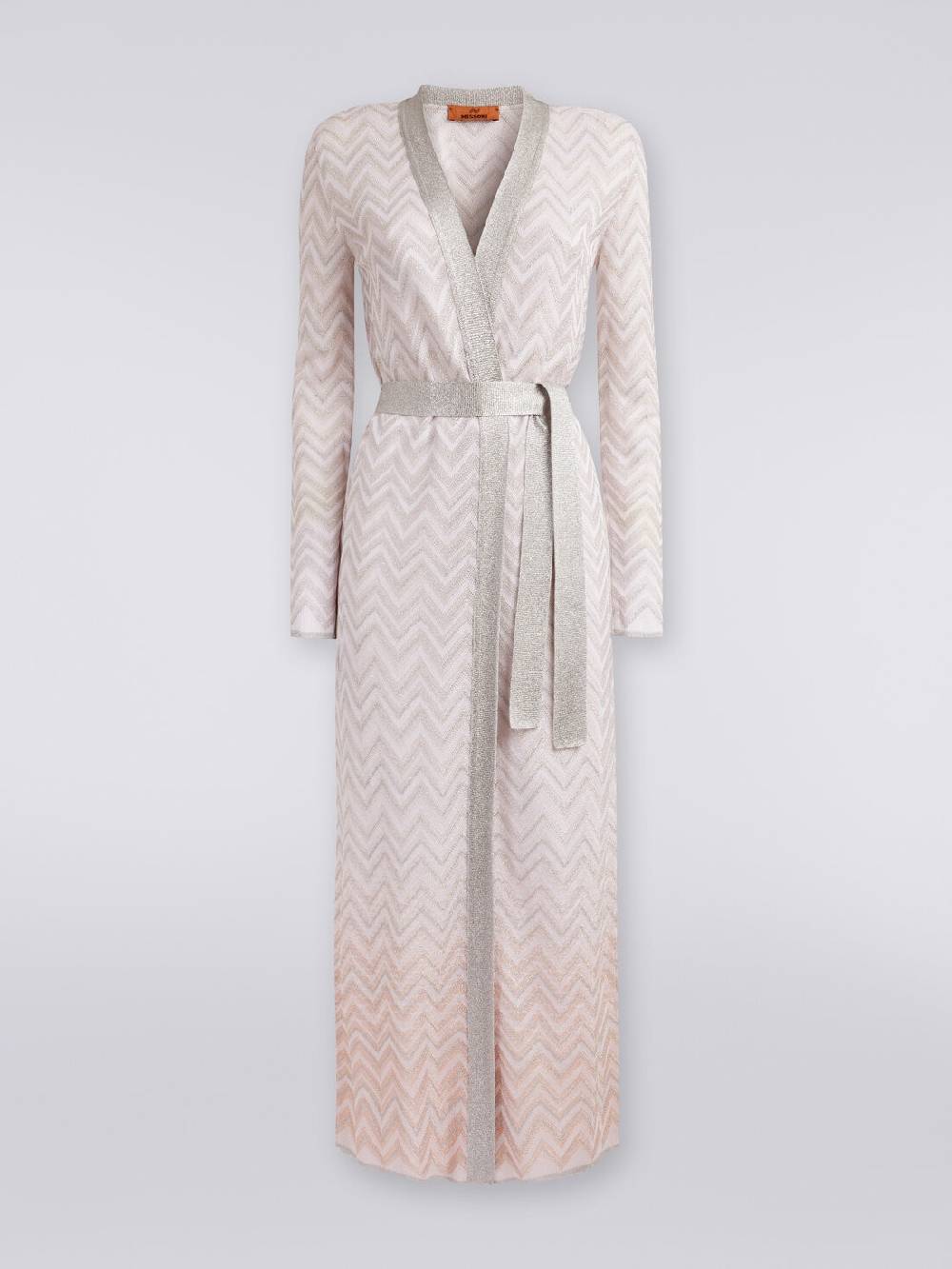 M Missoni Cardigan lungo in maglia chevron con lurex Shopping Online