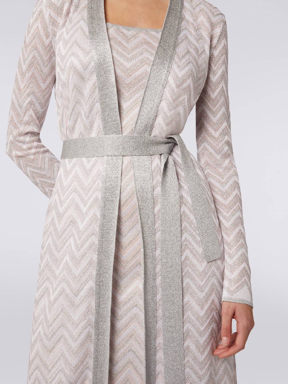 M Missoni Cardigan lungo in maglia chevron con lurex Shopping Online