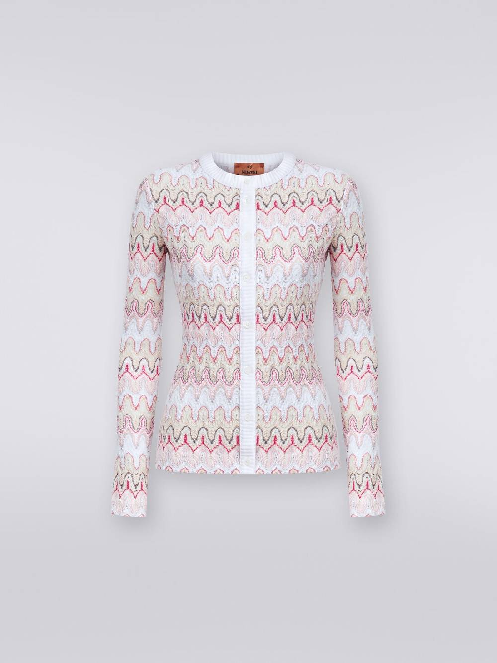 M Missoni Cardigan in maglia con profili a contrasto e motivo a onde Prezzo Ridotto