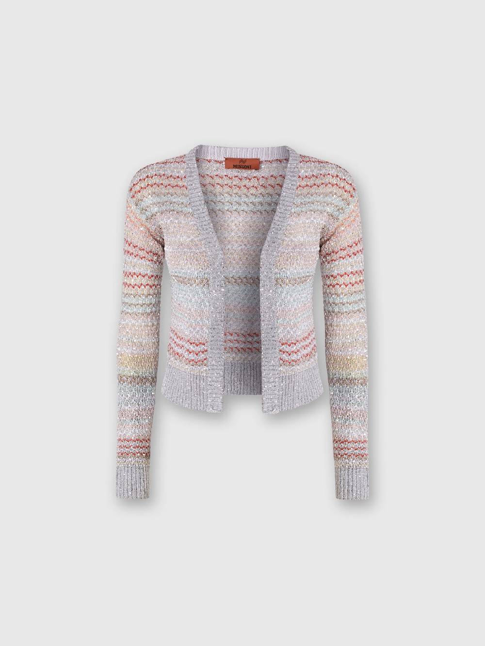 M Missoni Cardigan corto in maglia a rete con paillettes Sottocosto