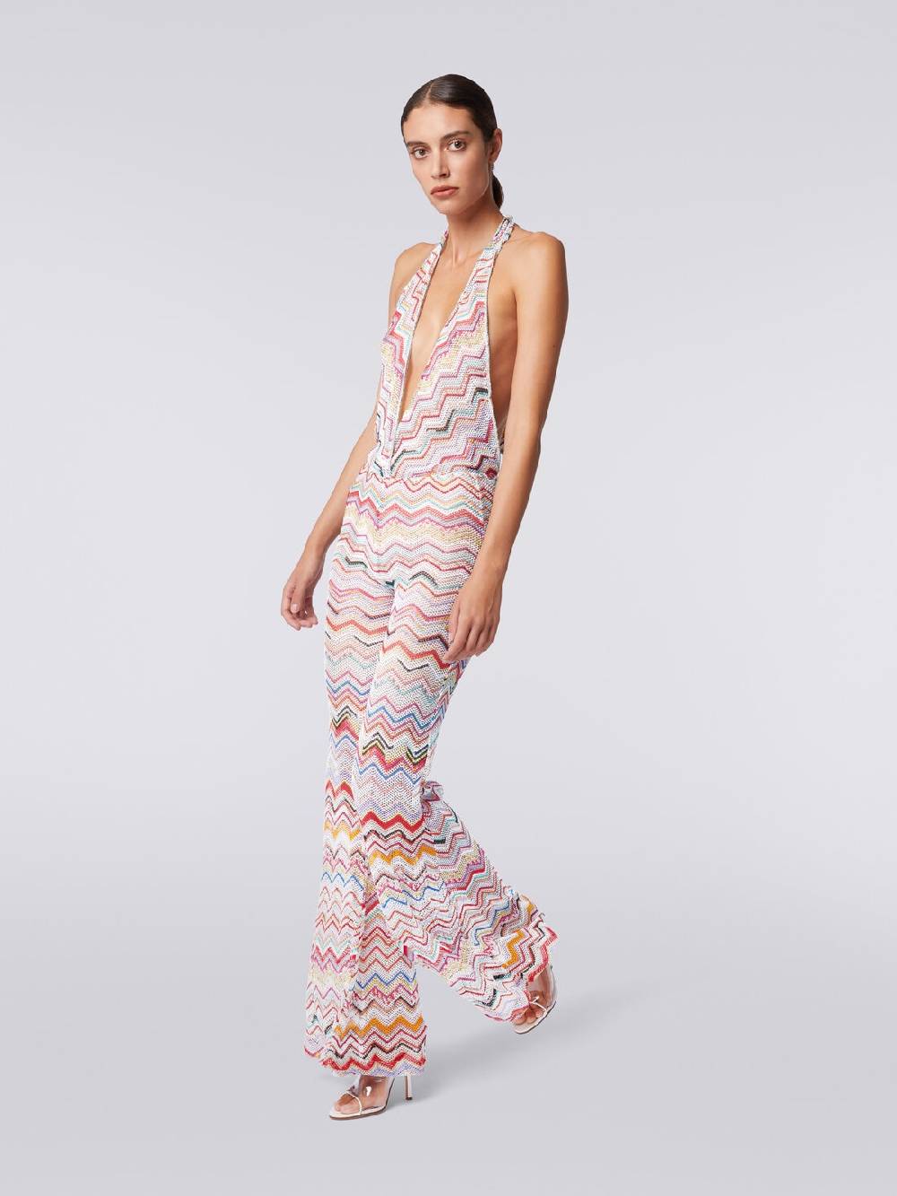 M Missoni Tuta pantalone crochet con scollatura a V Convenienza