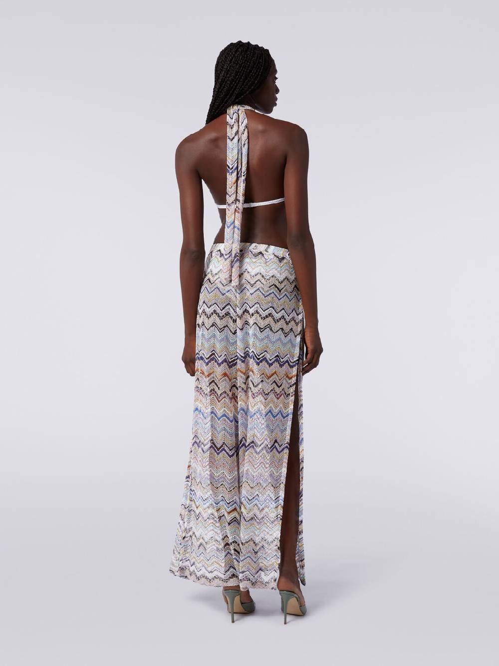 M Missoni Pantaloni in maglia di viscosa a rete zig zag con lurex Sconto
