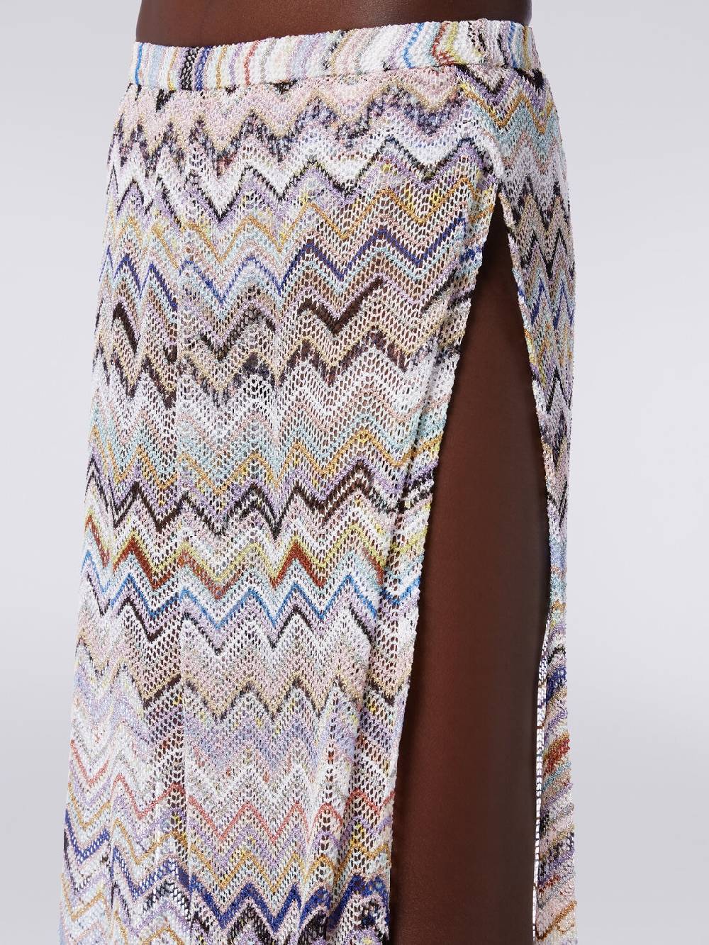 M Missoni Pantaloni in maglia di viscosa a rete zig zag con lurex Sconto