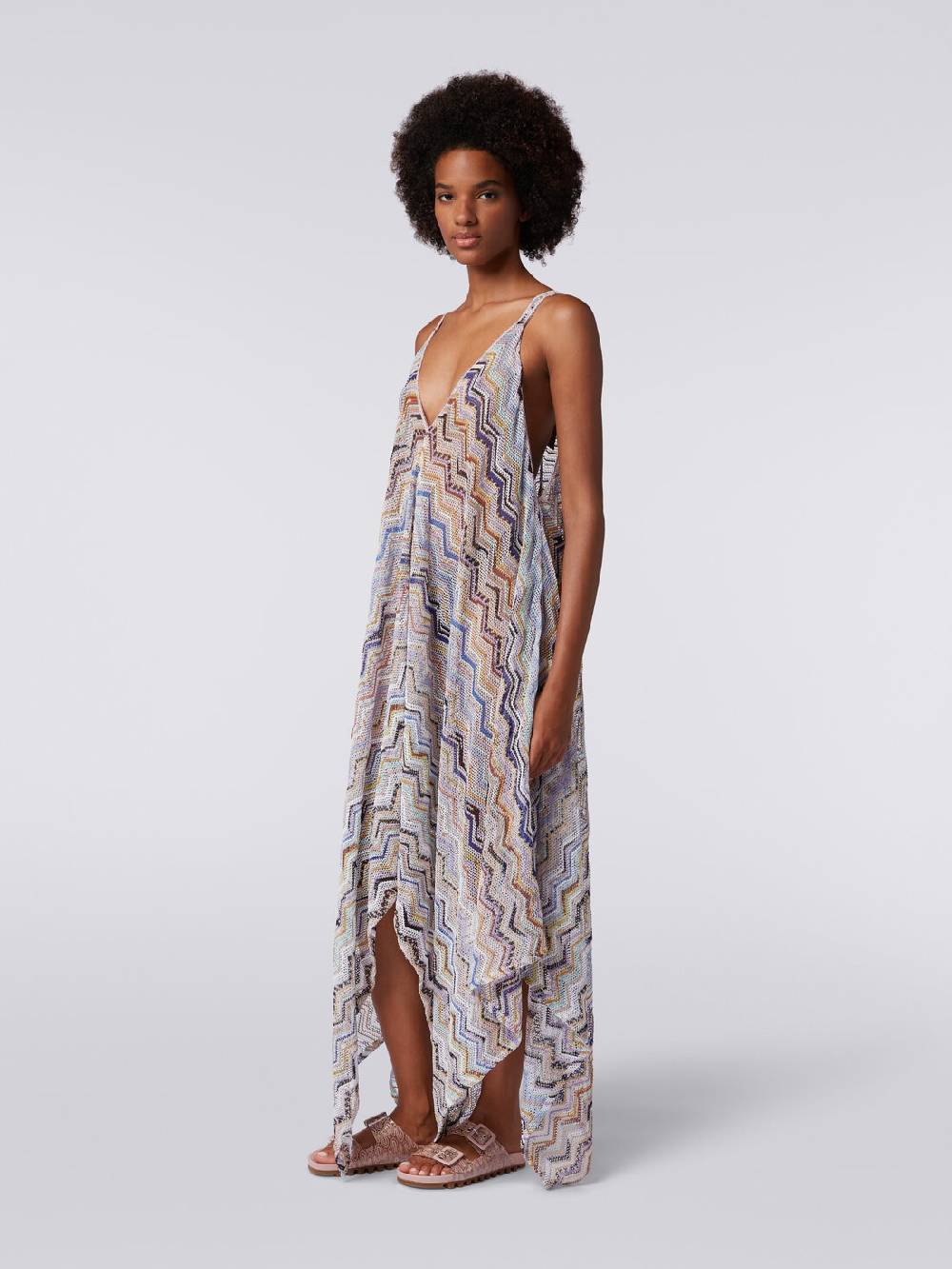 M Missoni Copricostume lungo in crochet zig zag con lurex Offerta