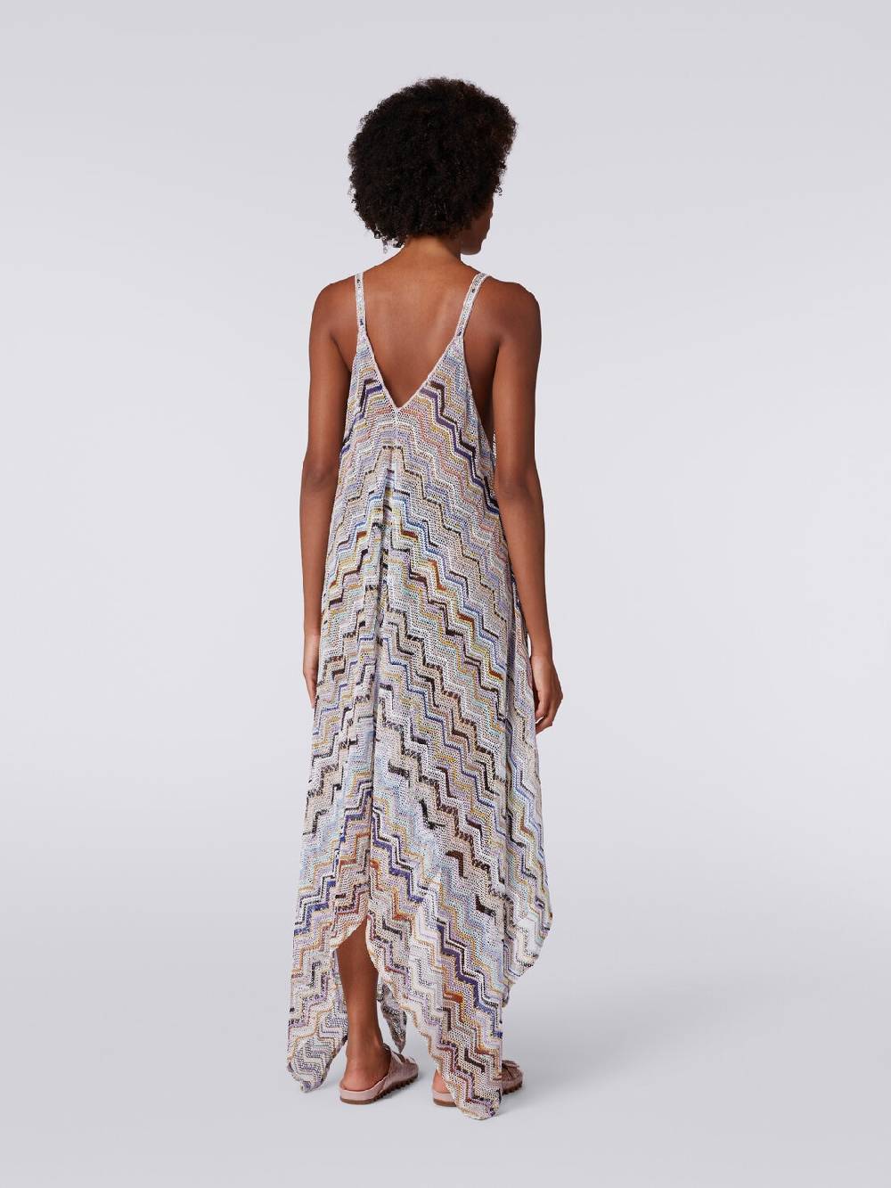 M Missoni Copricostume lungo in crochet zig zag con lurex Offerta