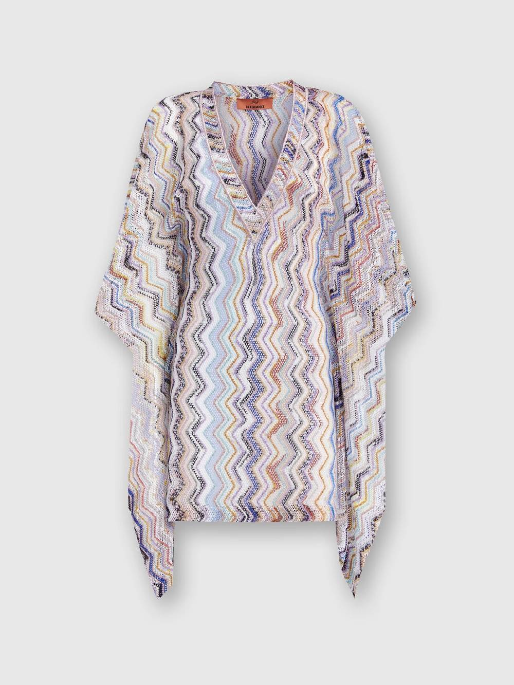 M Missoni Caftano copricostume corto in crochet zig zag con lurex Economico