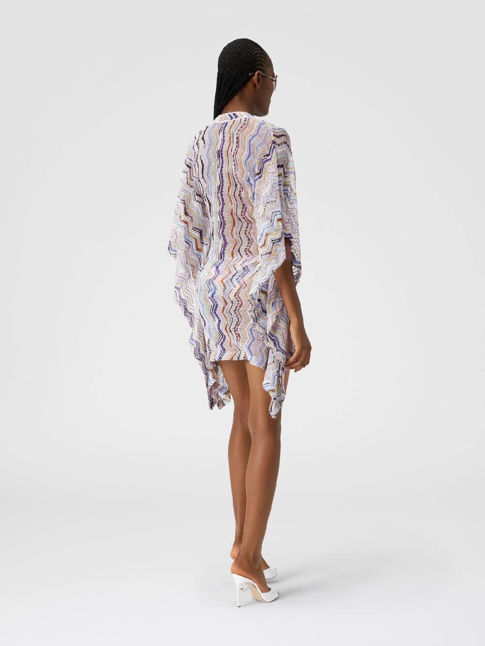 M Missoni Caftano copricostume corto in crochet zig zag con lurex Economico