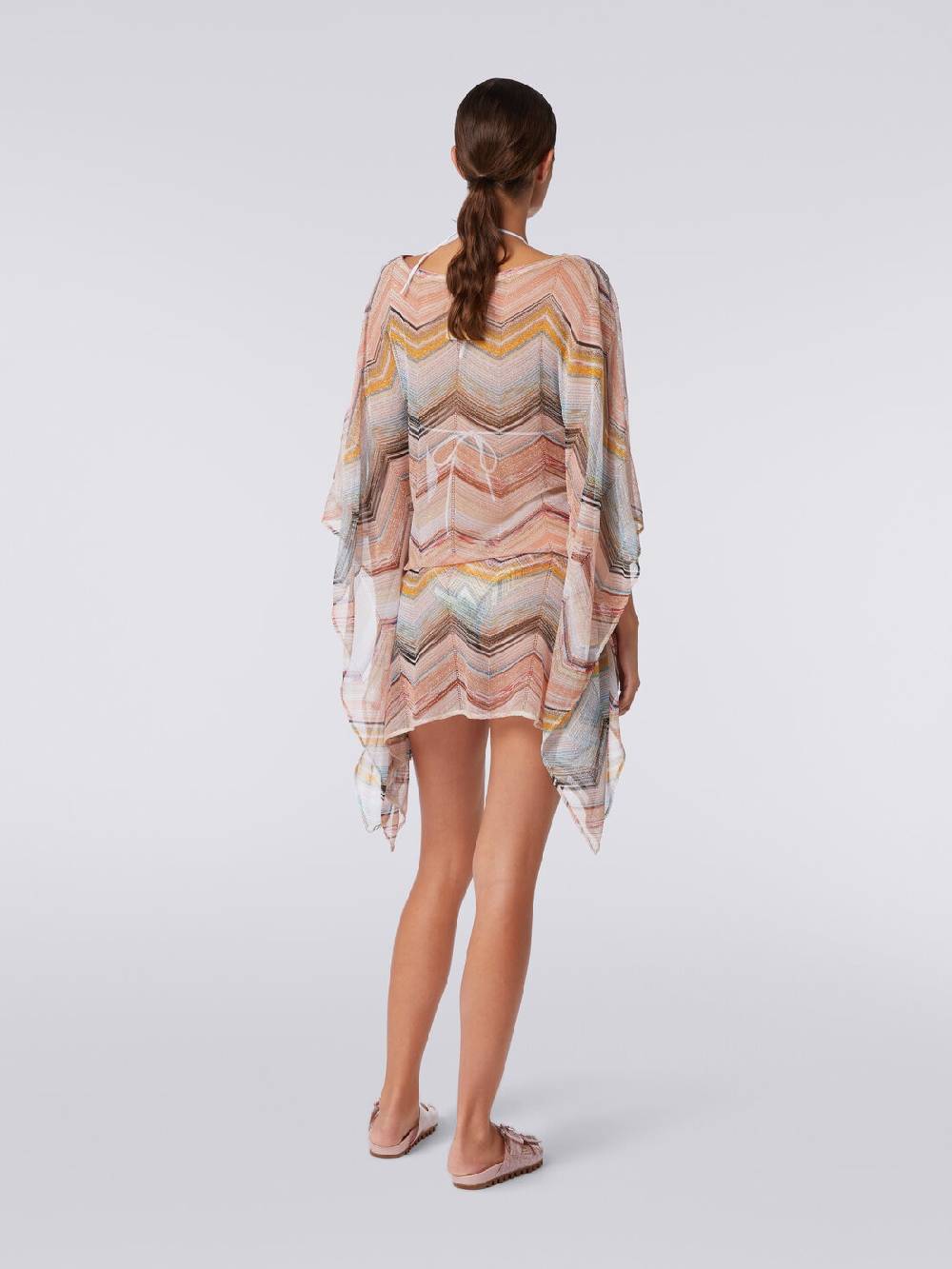 M Missoni Caftano copricostume corto in misto viscosa zig zag con lurex In Vendita
