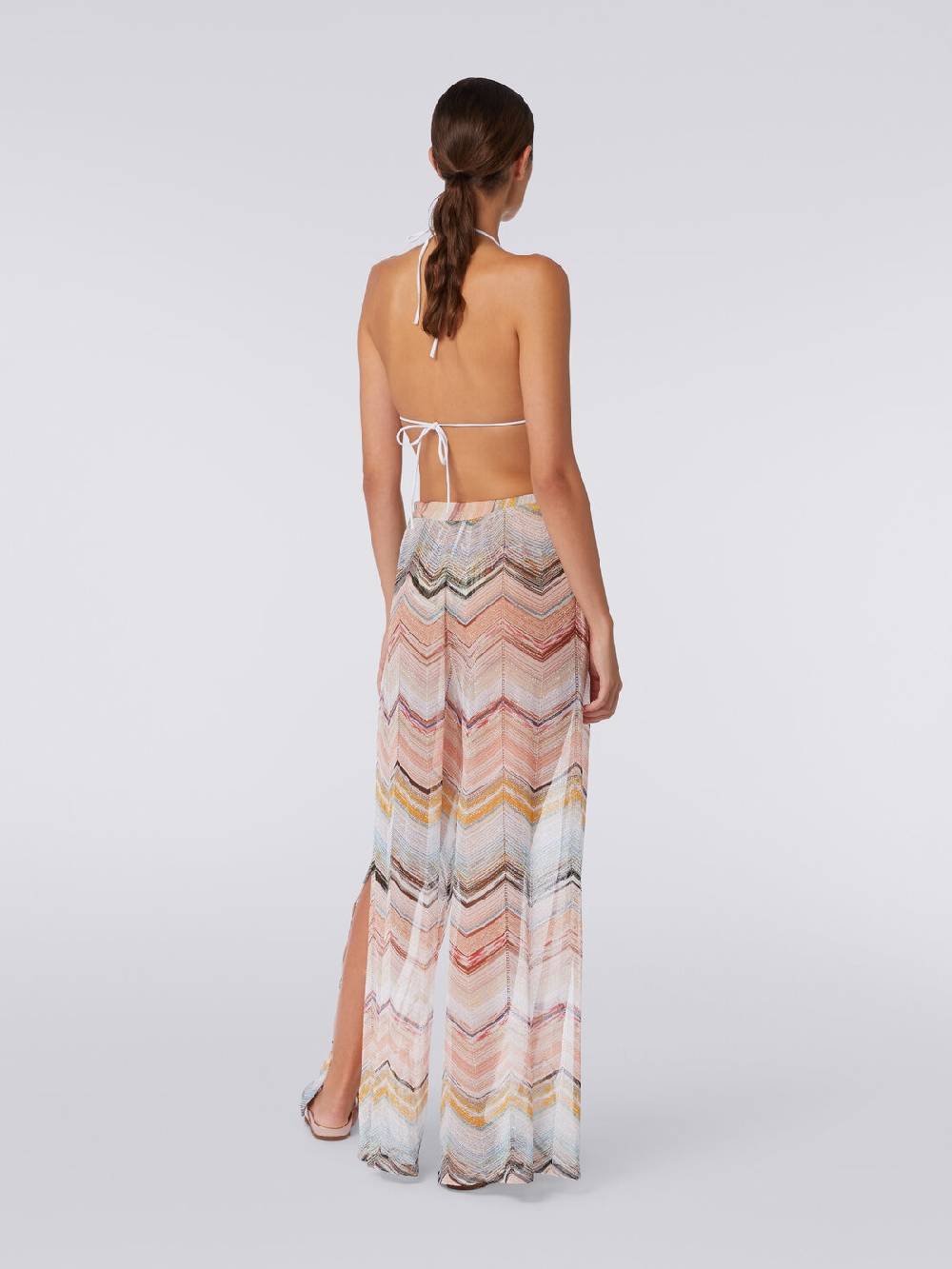 M Missoni Pantaloni copricostume in misto viscosa zig zag con lurex Saldi