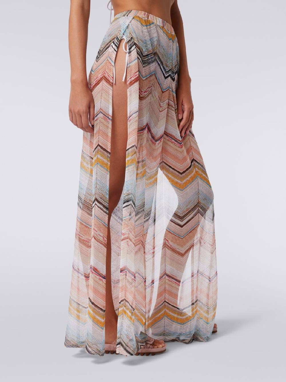 M Missoni Pantaloni copricostume in misto viscosa zig zag con lurex Saldi