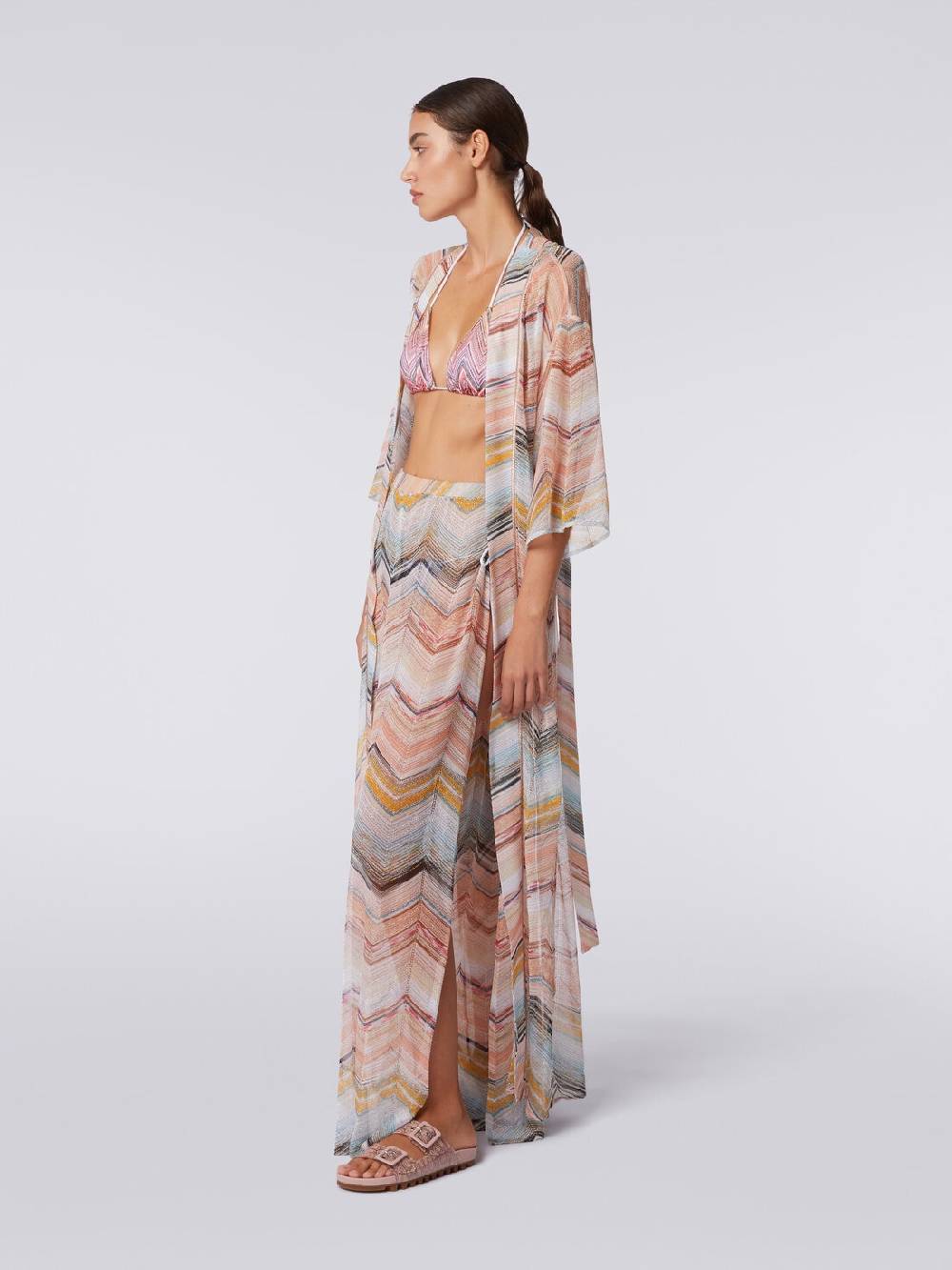 M Missoni Copricostume lungo a vestaglia chevron con lurex Offerte