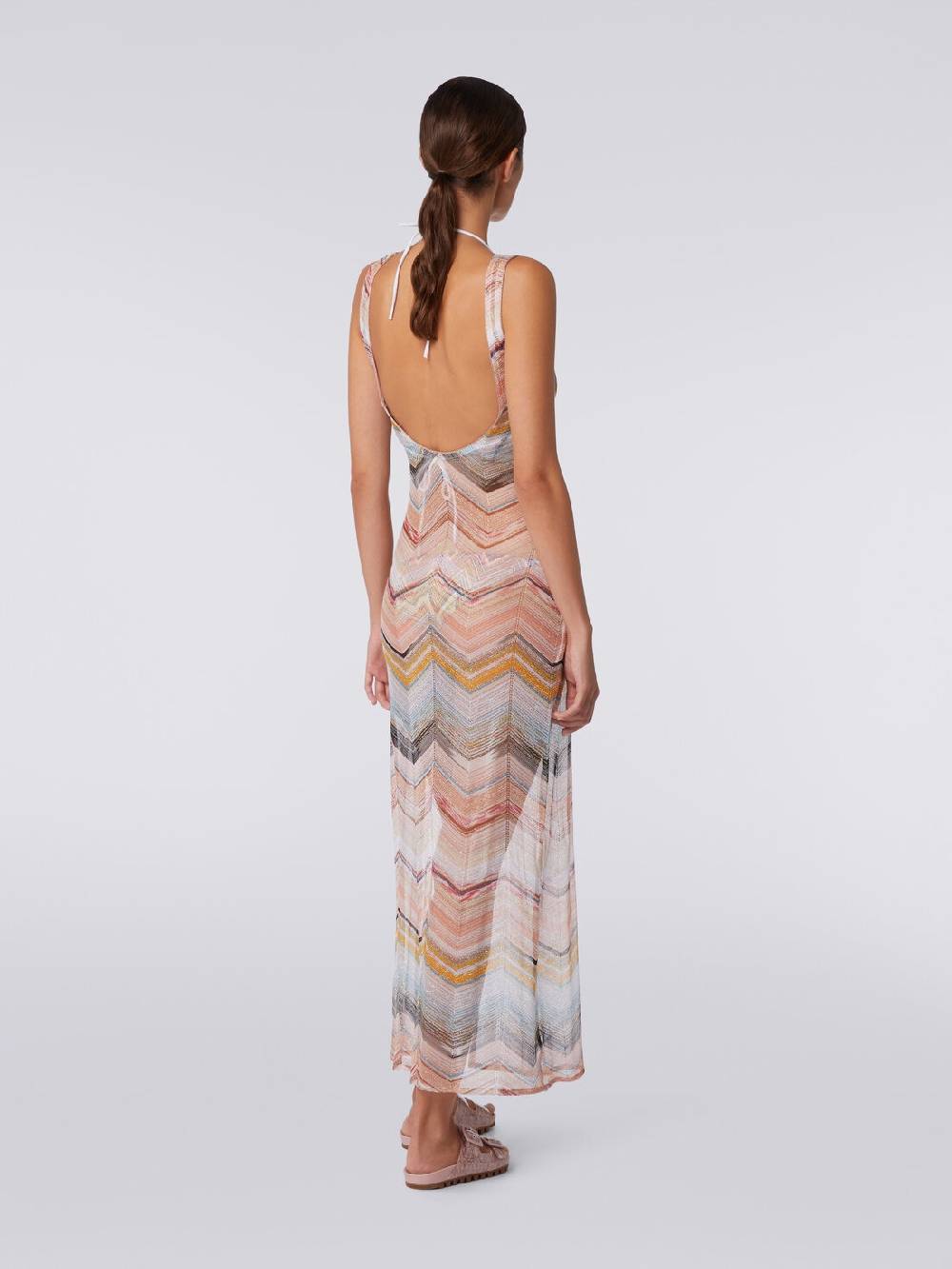 M Missoni Abito copricostume lungo motivo chevron con lurex Hotsell