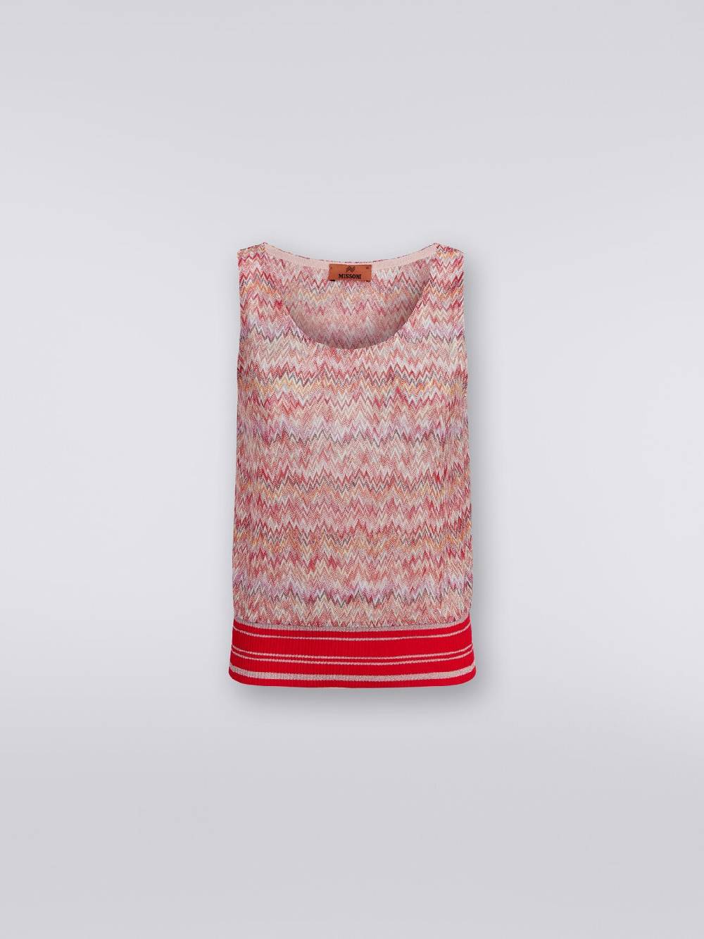 M Missoni Canottiera in misto viscosa lamé chevron Vendita Economica