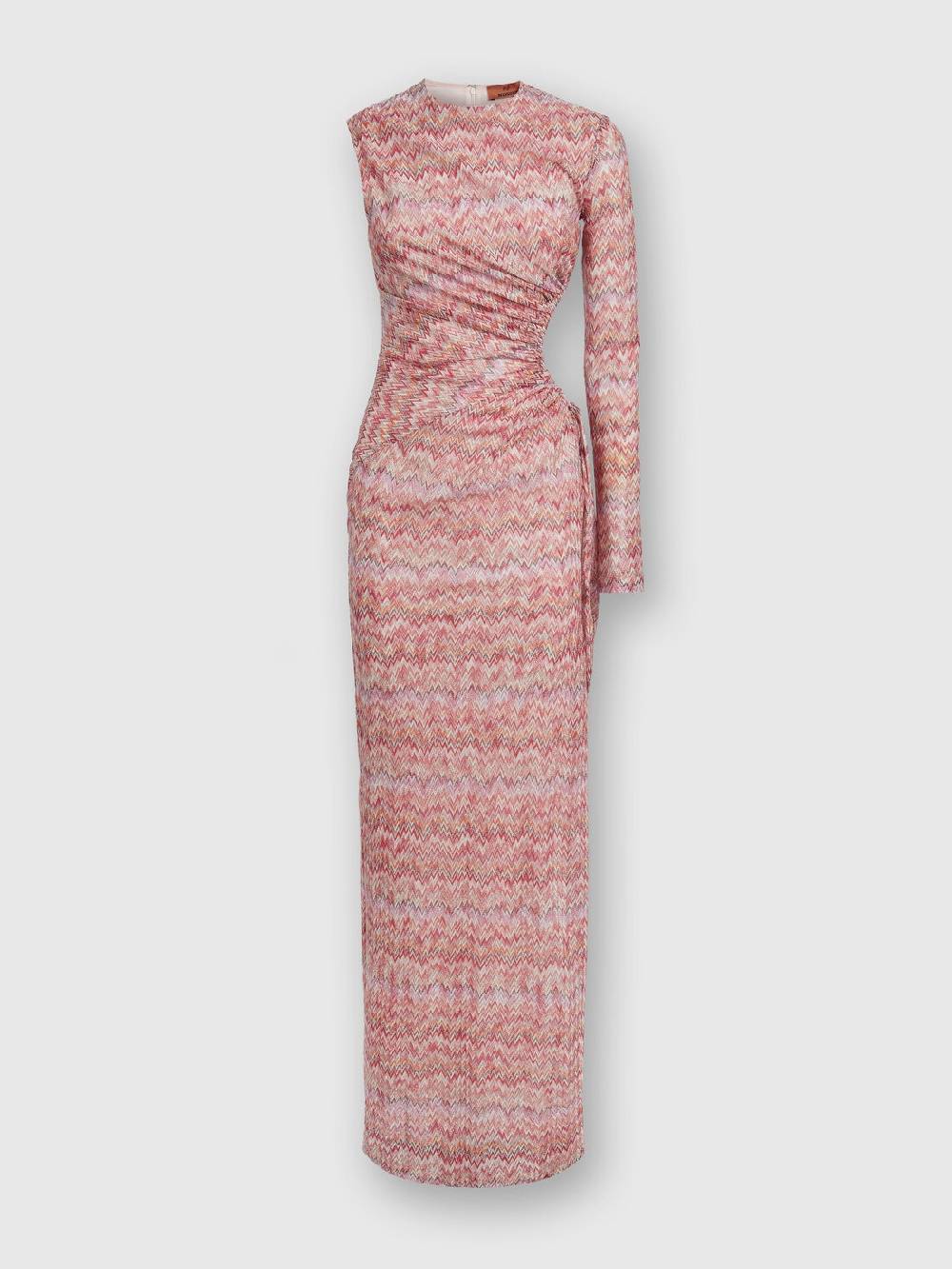 M Missoni Abito lungo monospalla con dettaglio cut-out e spacco Saldi Di Fabbrica