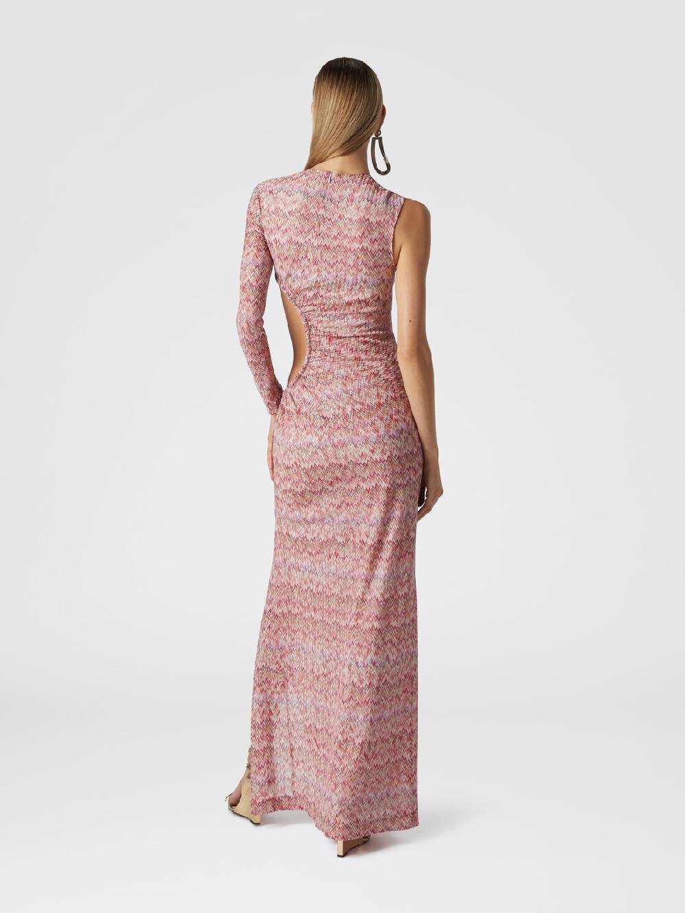 M Missoni Abito lungo monospalla con dettaglio cut-out e spacco Saldi Di Fabbrica