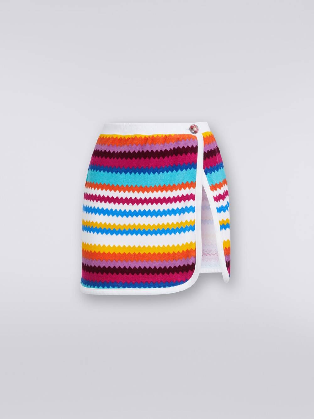 M Missoni Minigonna a portafoglio in spugna stampa zig zag Nuova