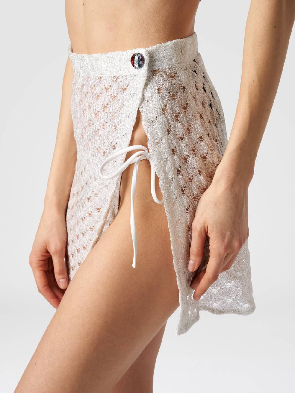 M Missoni Minigonna a portafoglio effetto pizzo con finish lucido Sconto di tempo limitato