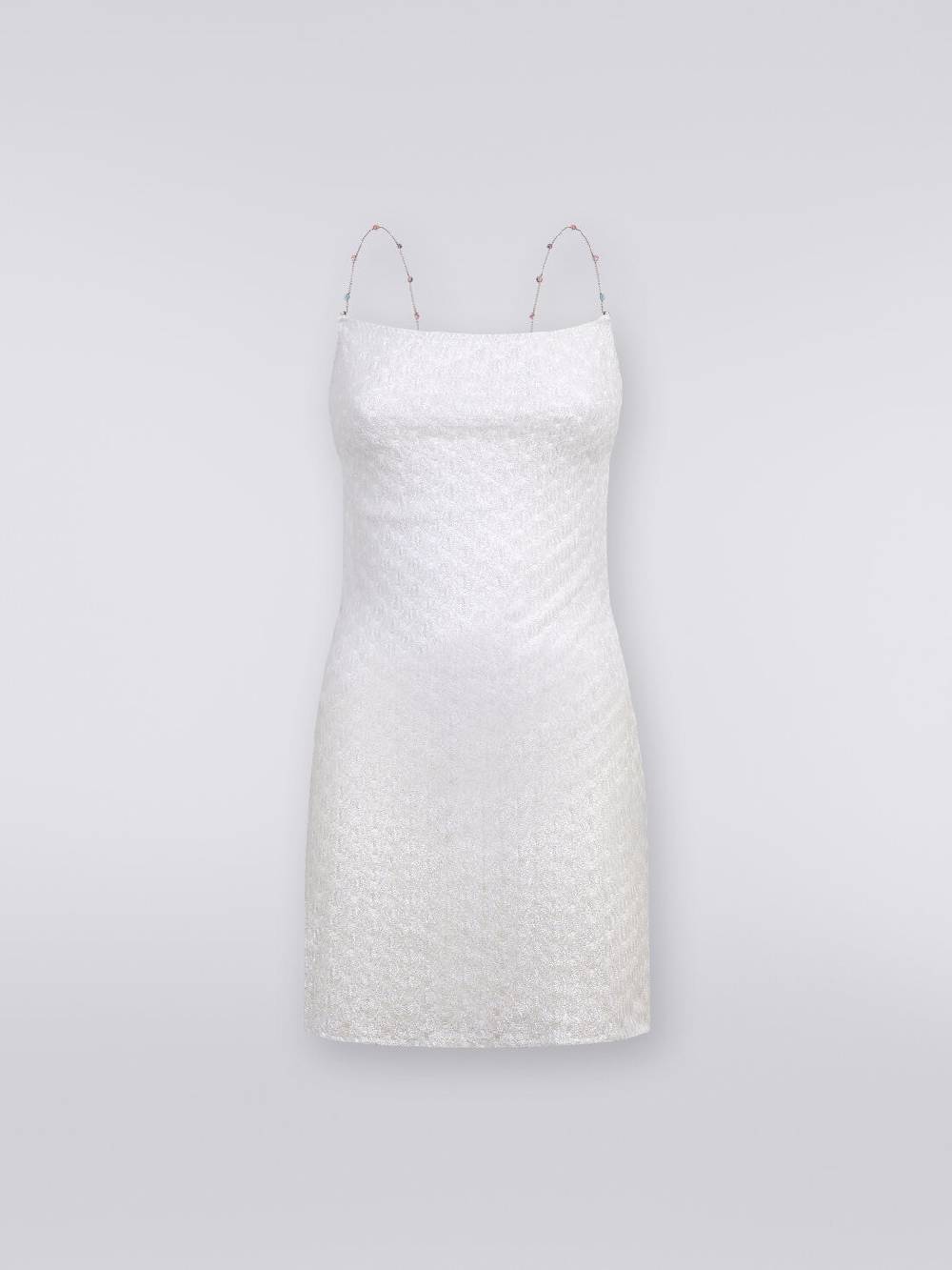 M Missoni Abito copricostume effetto pizzo con spalline in catena e pietre Prezzo di fabbrica