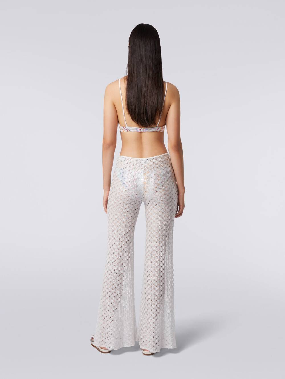 M Missoni Pantaloni copricostume effetto pizzo con fondo svasato Comprare a buon mercato